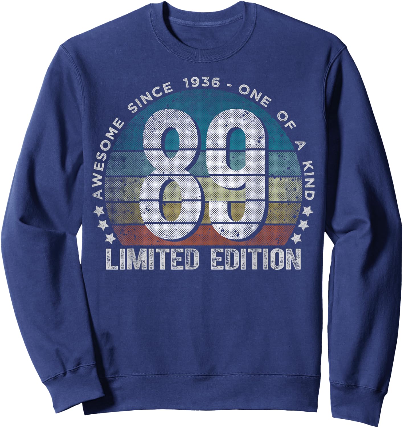 89 Year Old Gifts Vintage 1936 Limited Edition 89th Birthday Sweatshirt - Sweatshirt | Navy