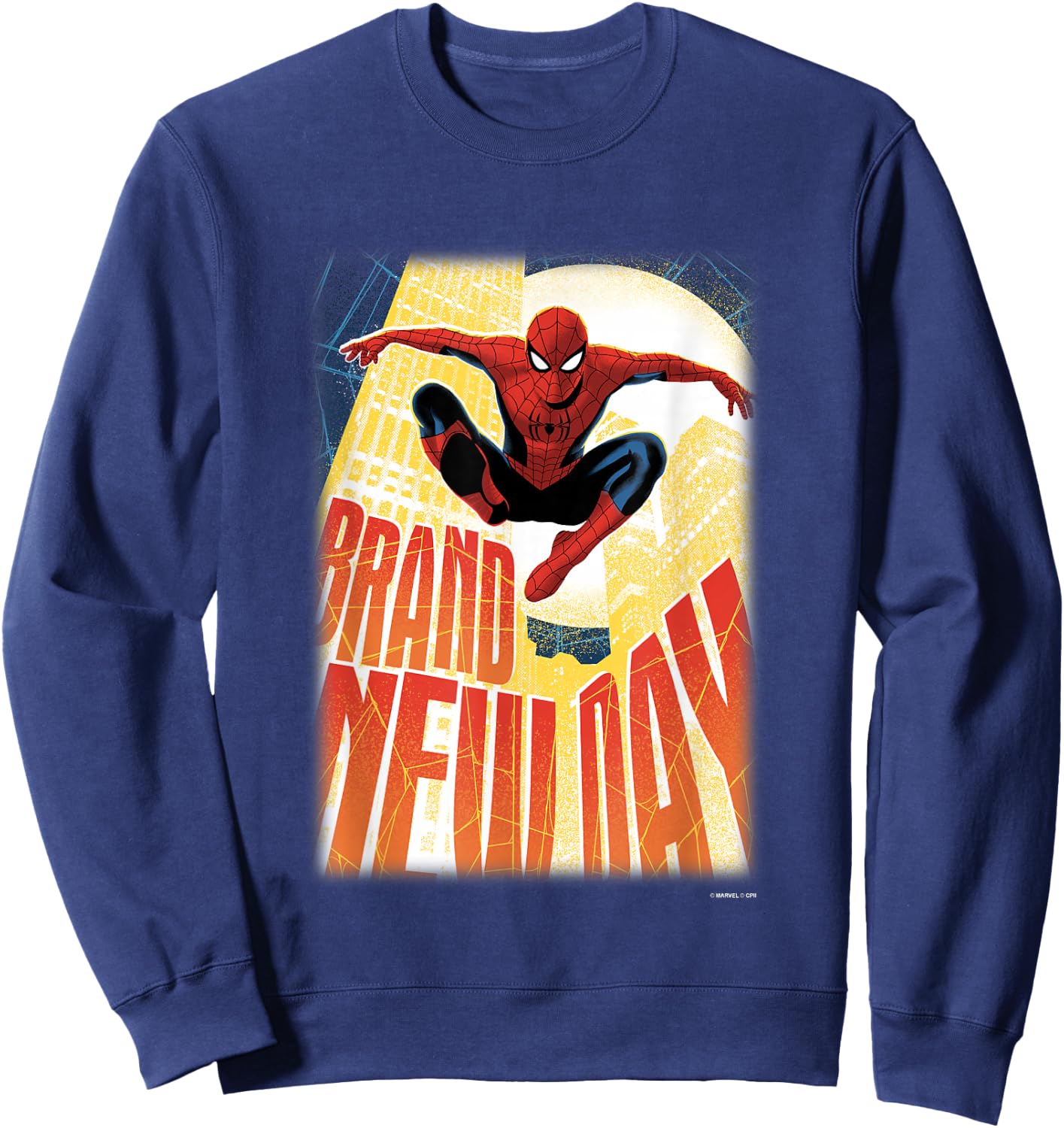 Marvel Spider-Man Day NYC Back in Action Poster Sweatshirt - Sweatshirt | Navy