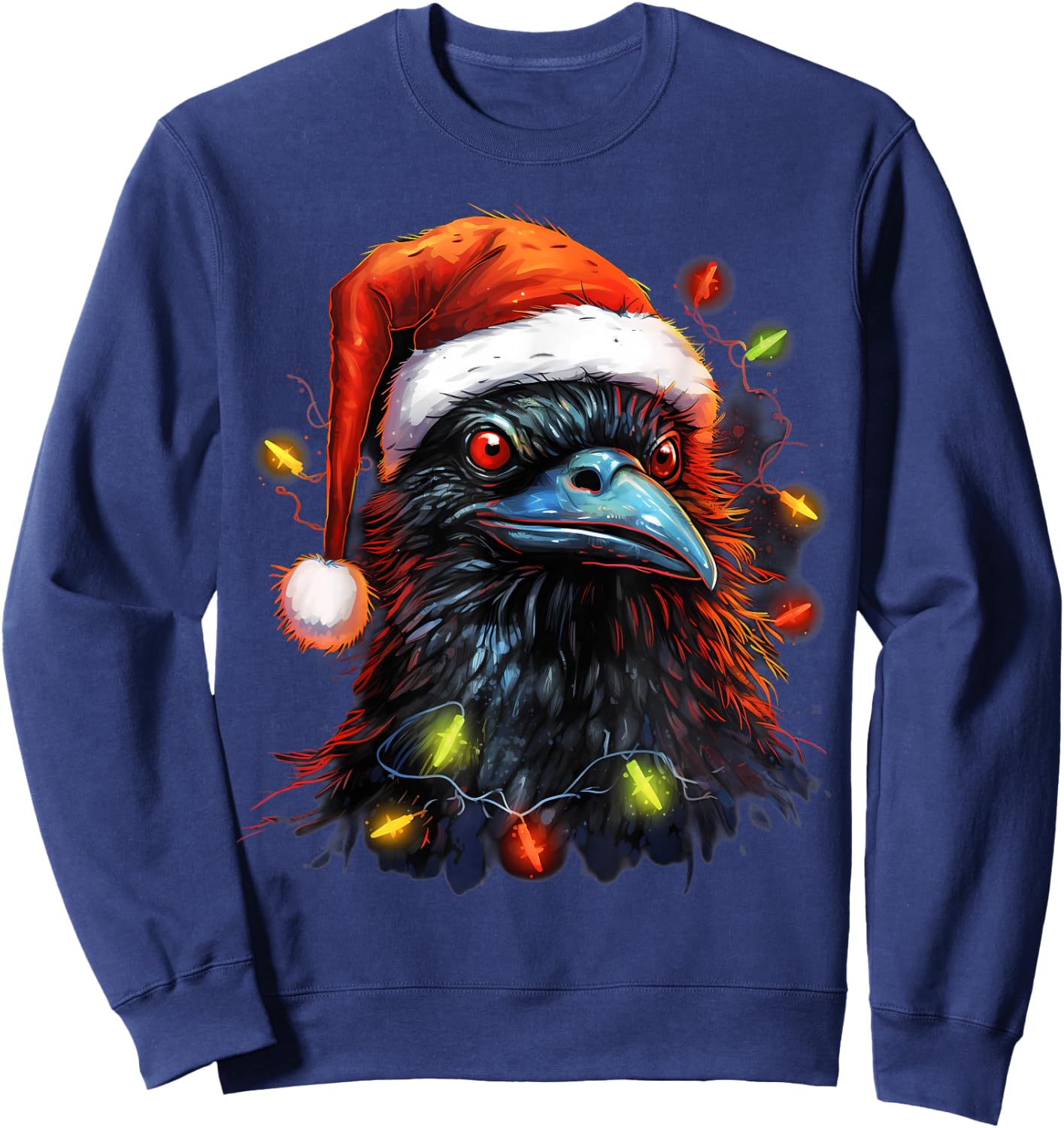 Xmas Raven Tangled Christmas Lights Sweatshirt - Sweatshirt | Navy