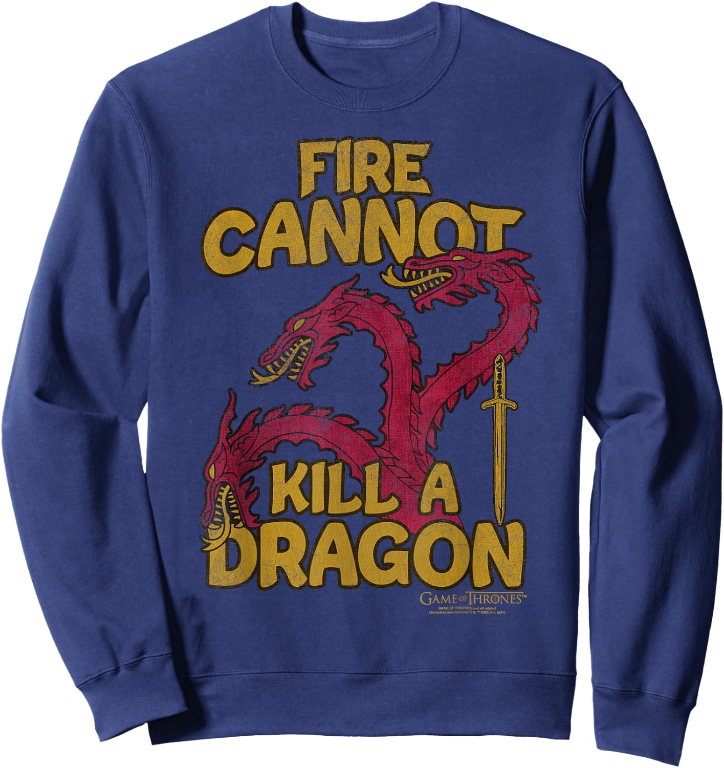 Game of Thrones Fire Cannot Kill Dragons Sweatshirt - Sweatshirt | Navy