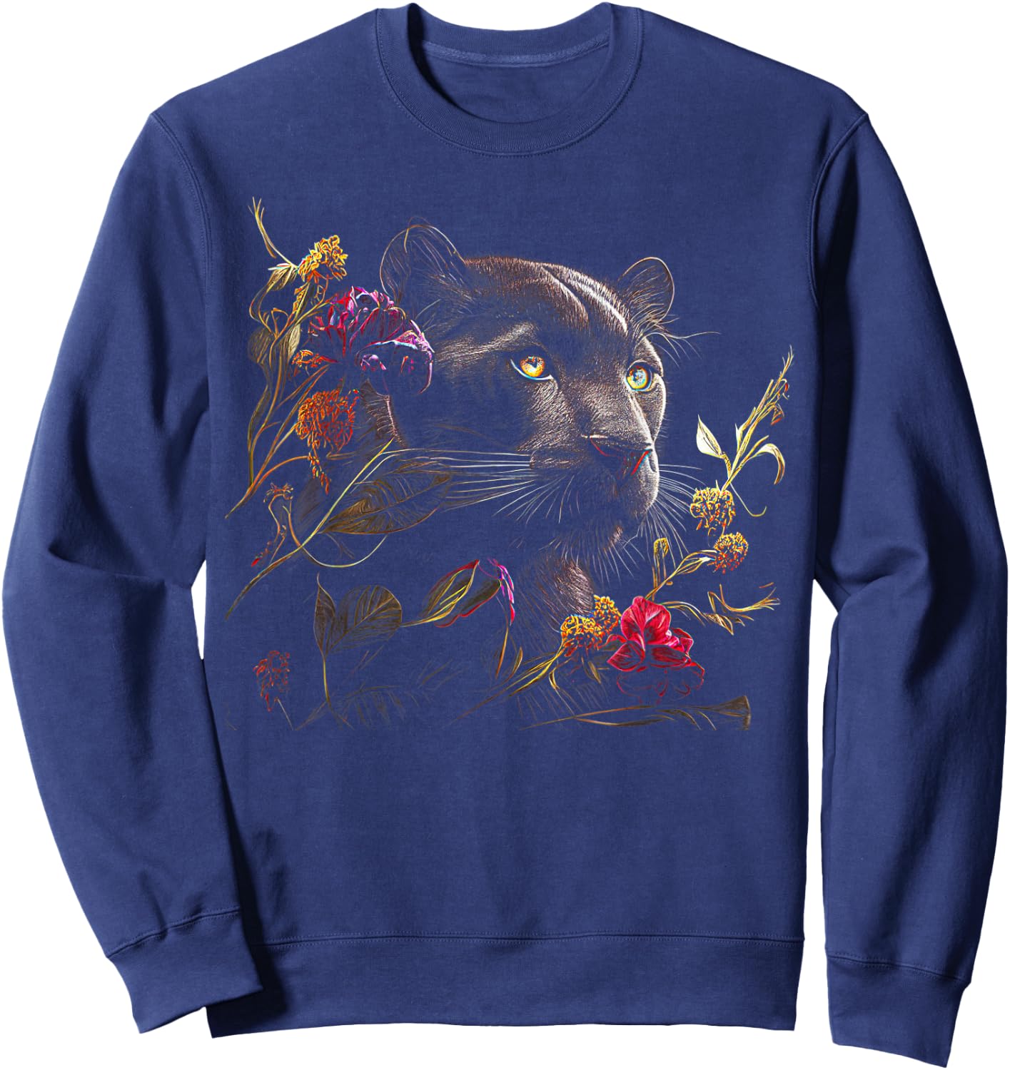 Panther Lover animal Big Cat Panther Animal black Sweatshirt - Sweatshirt | Navy