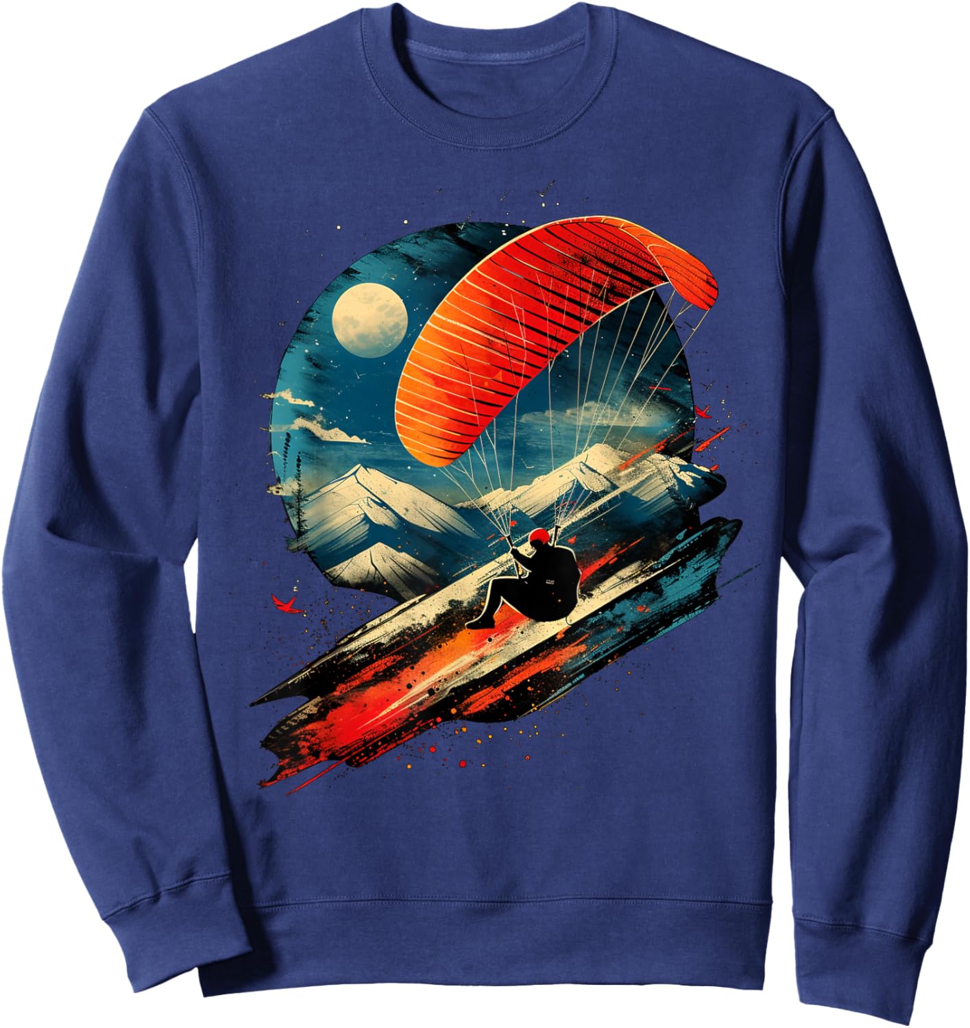 Aesthetic paragliding on sports paragliding , Black, S Sweatshirt - Sweatshirt | Navy