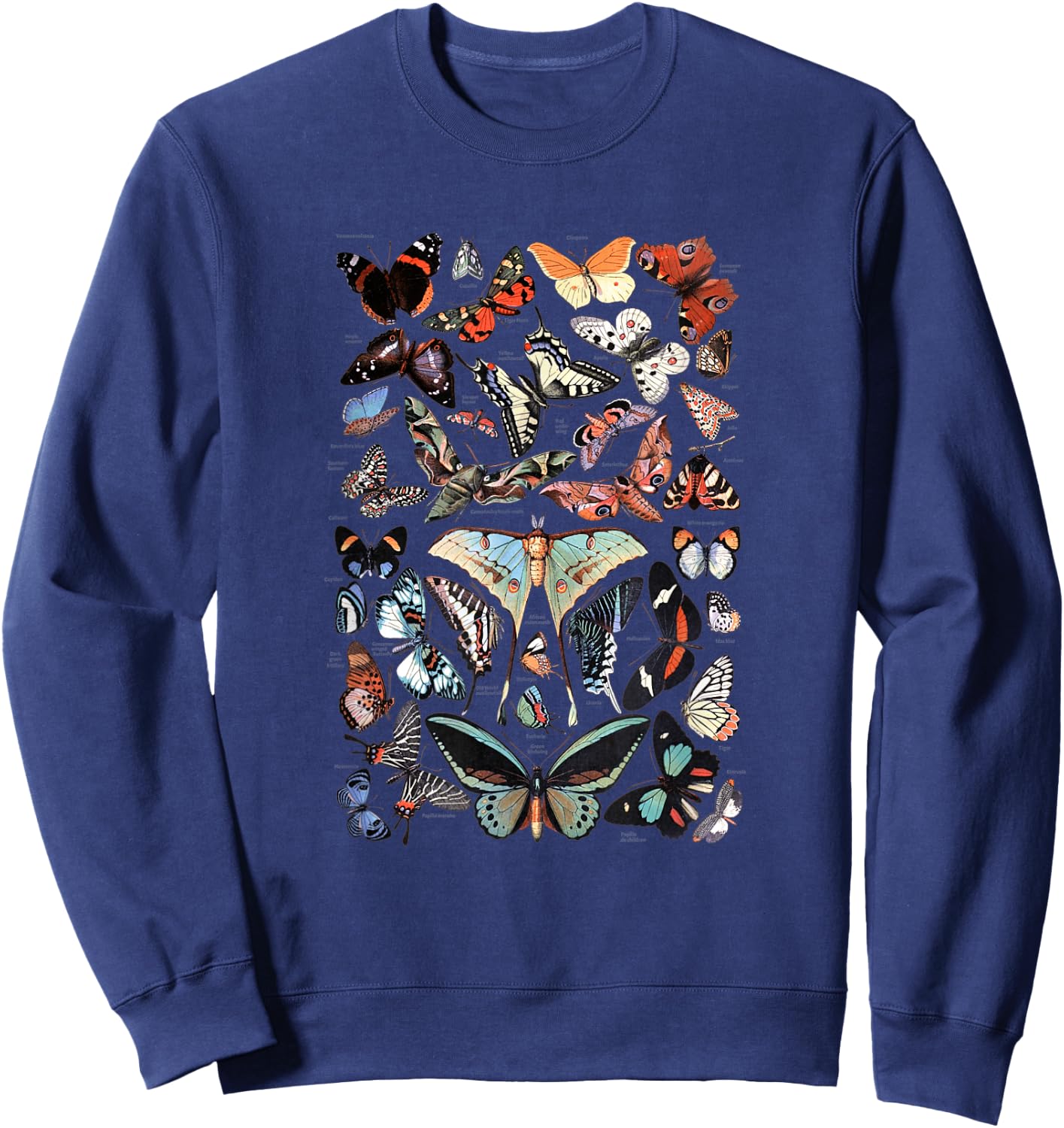 Vintage Butterflies - Butterfly Collection English Names Sweatshirt - Sweatshirt | Navy