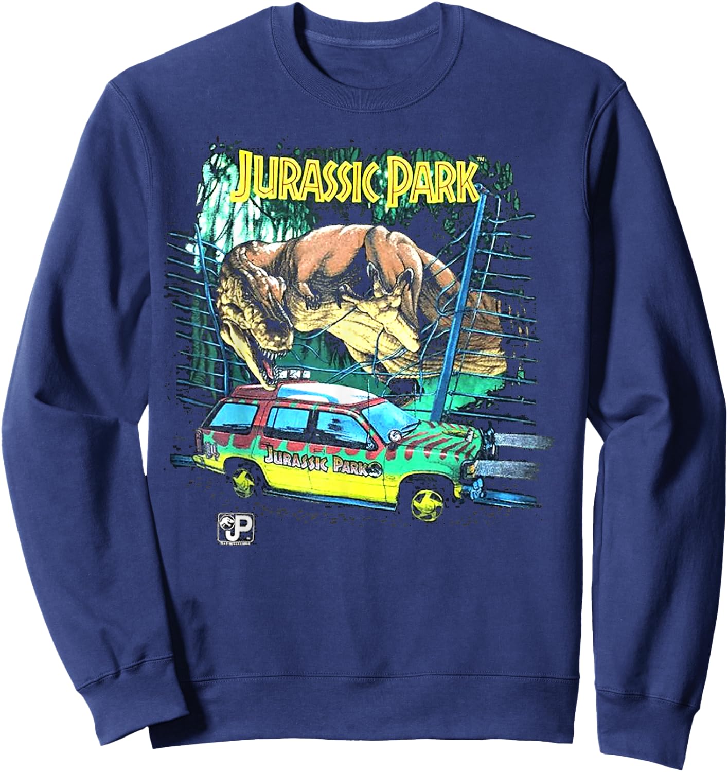 Jurassic Park Vintage Safari Drive Scene Sweatshirt - Sweatshirt | Navy