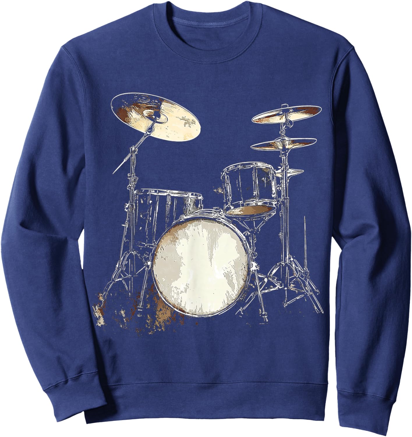 Drumset Music Instrument Motif Art Drumset Sweatshirt - Sweatshirt | Navy