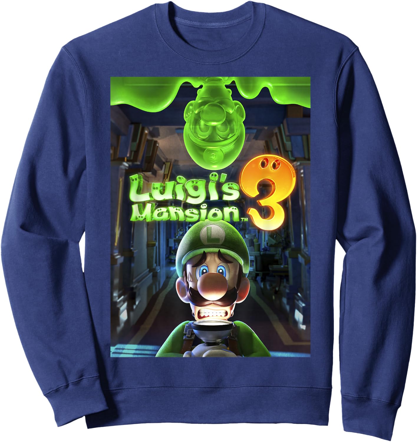 Luigi's Mansion 3 Luigi Poster Sweatshirt - Sweatshirt | Navy