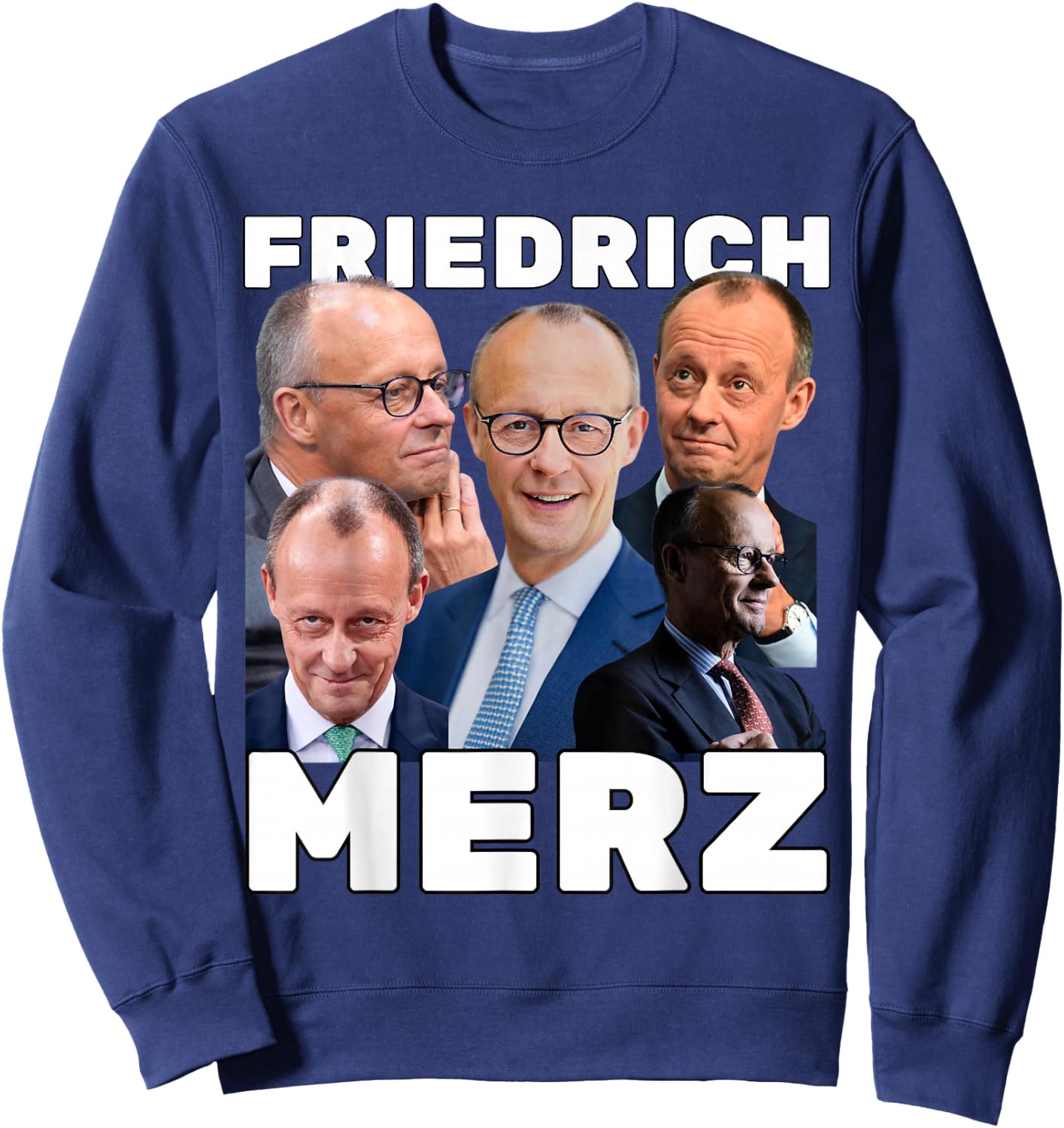 Friedrich Merz Fan-Merch , black Sweatshirt - Sweatshirt | Navy