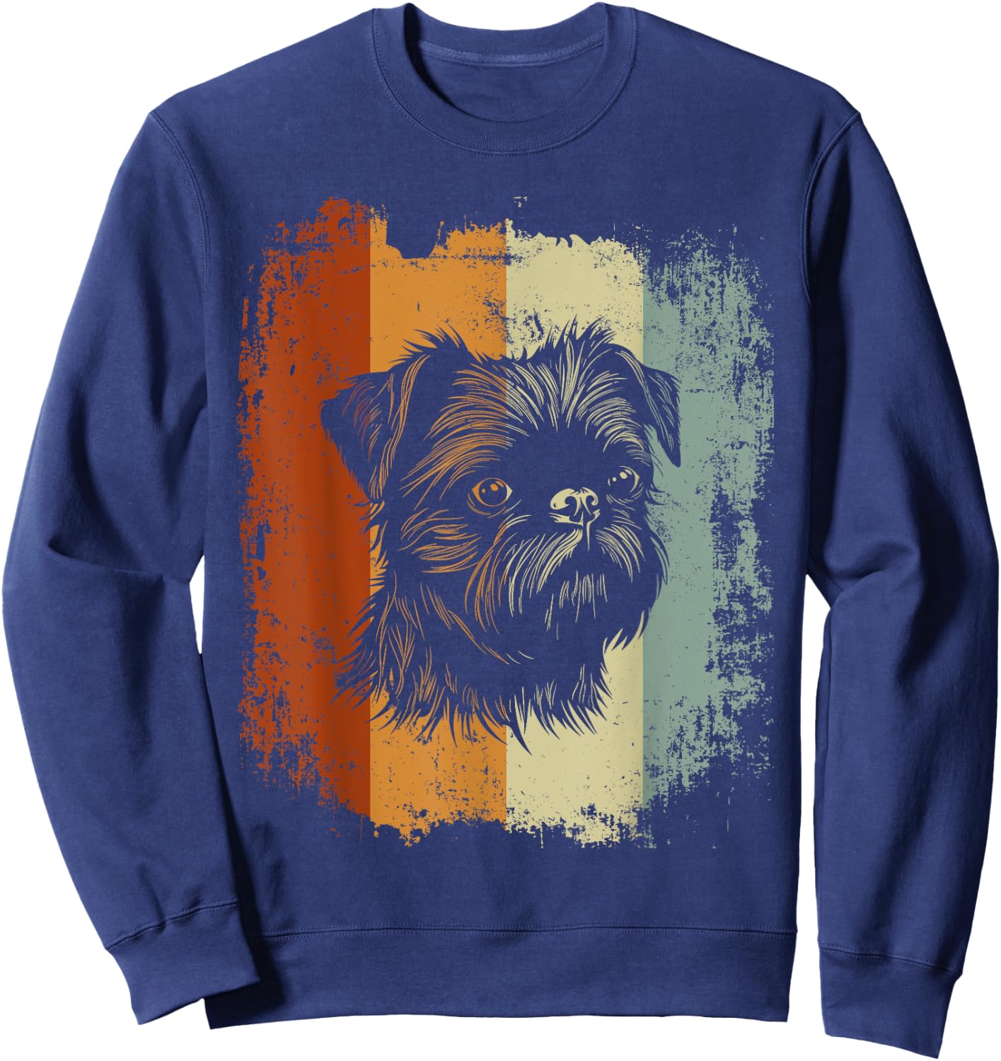 Retro Style Brussels Griffon Dog Sweatshirt - Sweatshirt | Navy