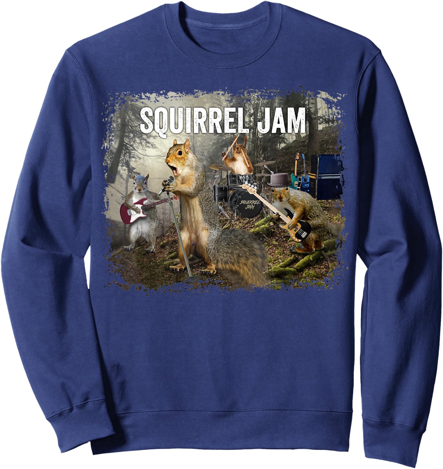 Squirrel Jam - funny squirrel rock group Sweatshirt - Sweatshirt | Navy