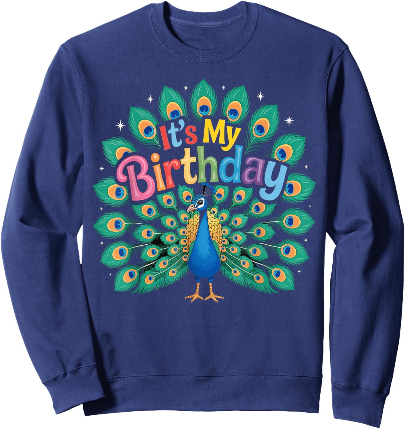 Birthday Peacock Women Men & Kids Sweatshirt - Sweatshirt | Navy