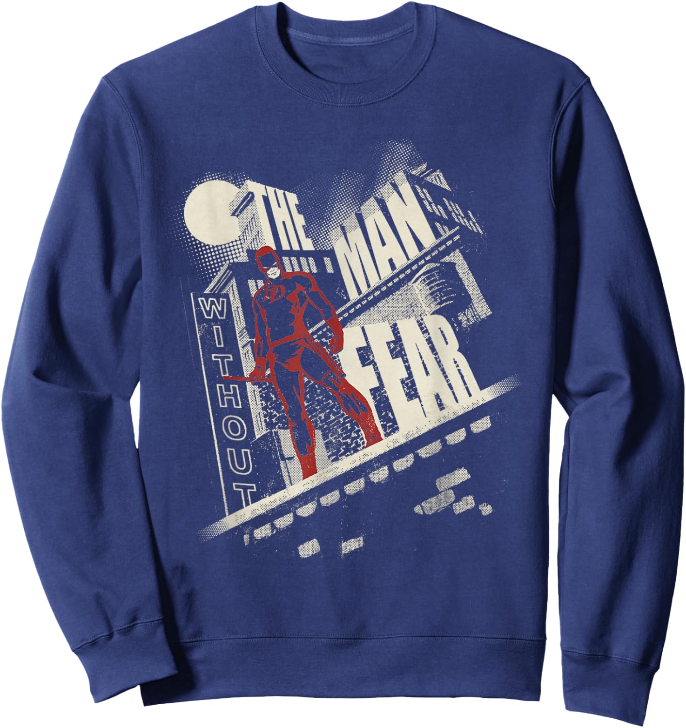 Marvel Daredevil The Man Without Fear Night Rooftop Black , Black, S Sweatshirt - Sweatshirt | Navy