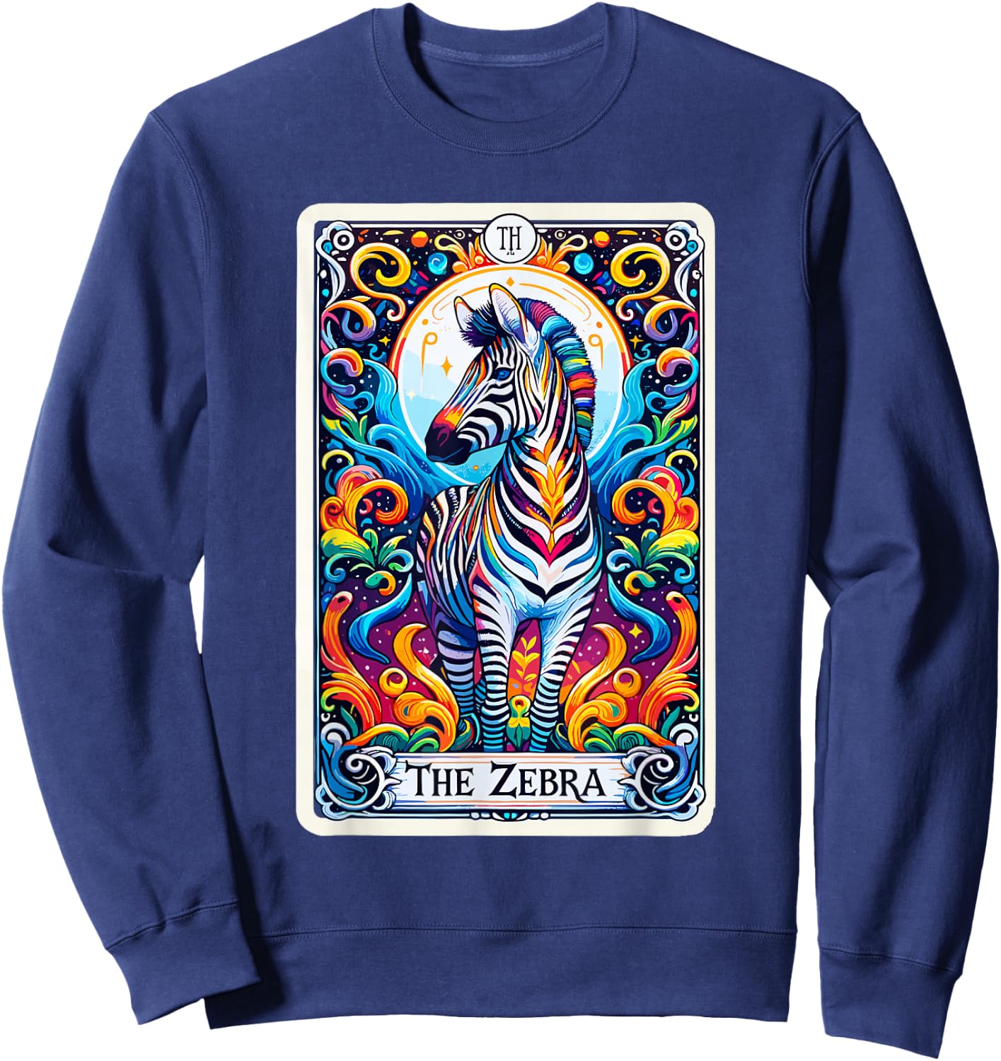 Psychic Tarot Card Zebra Lover Stuff Mystic Zebra Sweatshirt - Sweatshirt | Navy