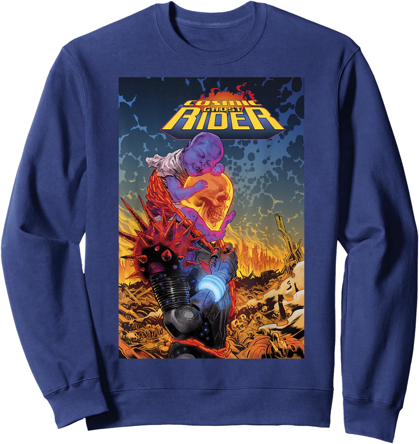 Marvel Cosmic Ghost Rider Comic Book Cover Sweatshirt - Sweatshirt | Navy