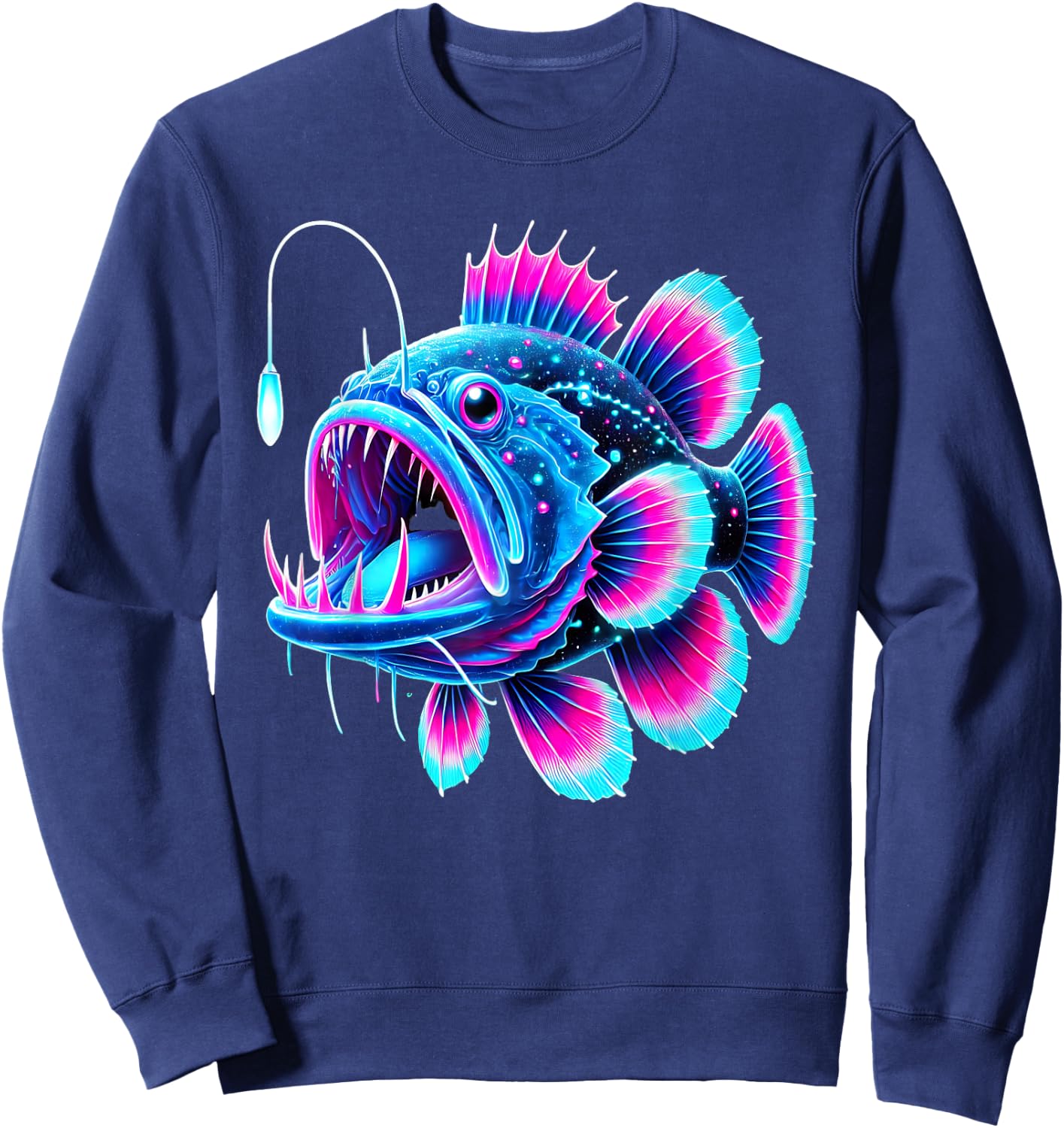 Angler Fish s Deep Sea Fishing Sweatshirt - Sweatshirt | Navy