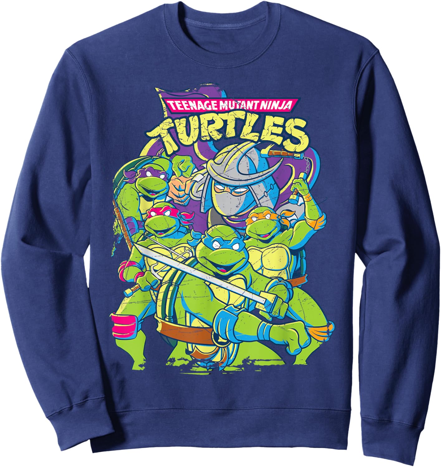 Teenage Mutant Ninja Turtles Fight With Shredder , Black, S Sweatshirt - Sweatshirt | Navy
