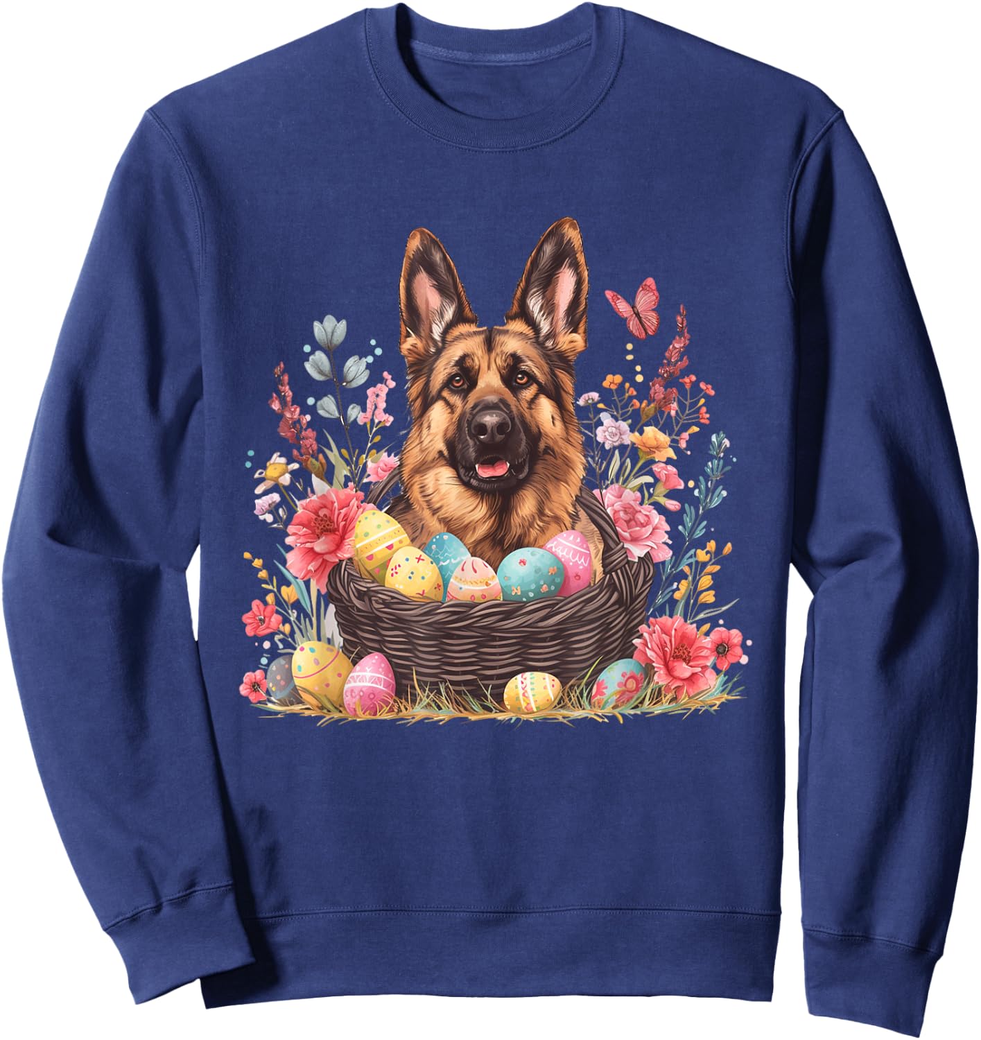Easter German Shepherd Shirts Funny Easter Lover Sweatshirt - Sweatshirt | Navy