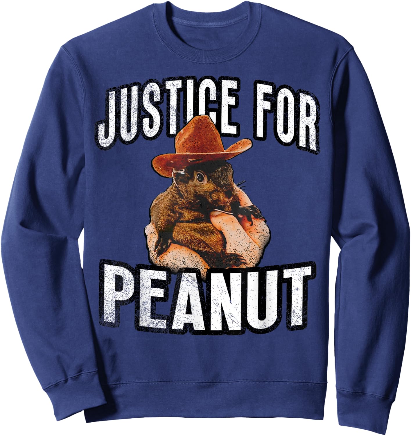 Justice for Peanut The Squirrel - Peanut Squirrel Sweatshirt - Sweatshirt | Navy