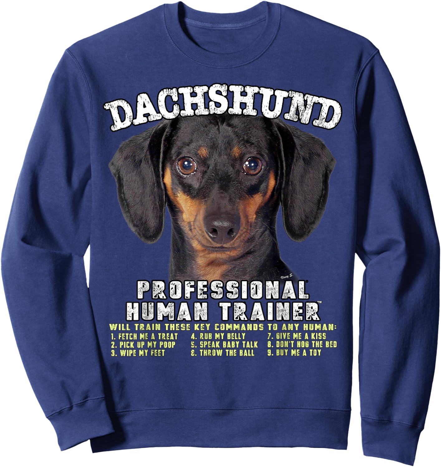 Dachshund Black Tan Dog Professional Human Trainer Sweatshirt - Sweatshirt | Navy