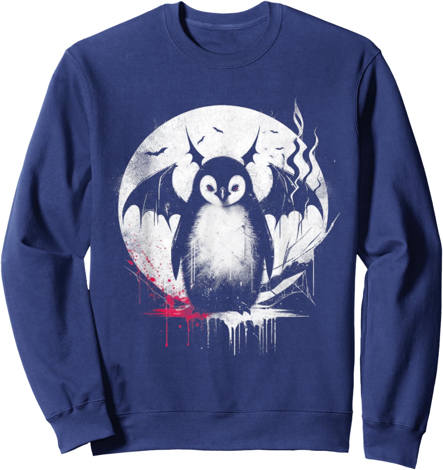 Vampire Penguin - Funny Creepy Penguin Halloween Lover Sweatshirt - Sweatshirt | Navy