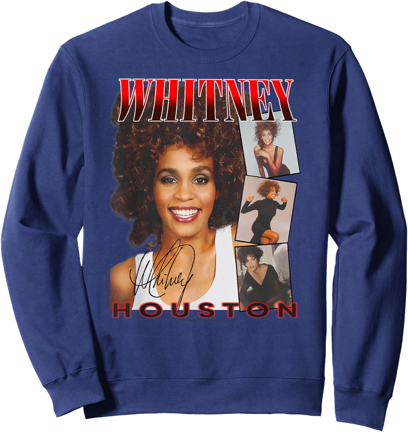 Whitney Houston Face Photos Sweatshirt - Sweatshirt | Navy