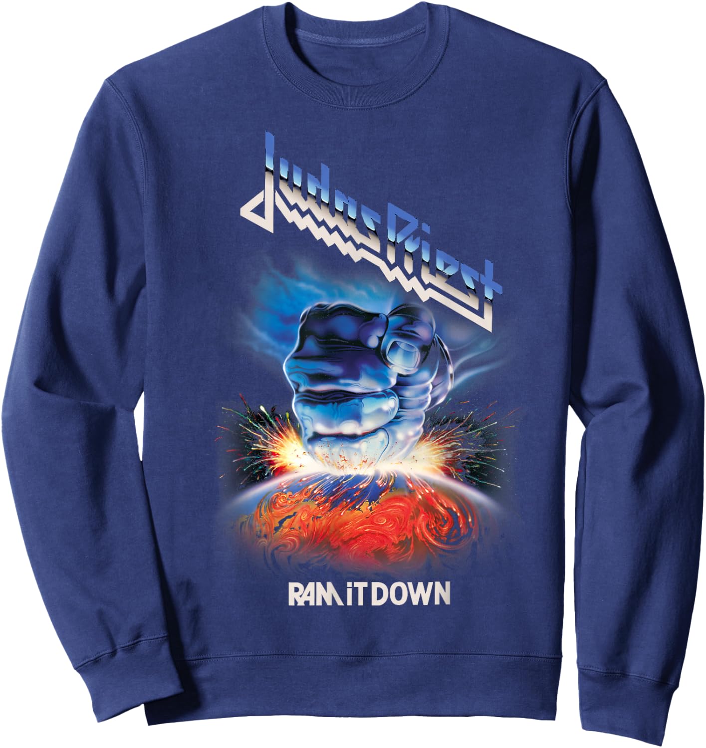 Judas Priest – Ram It down Logo Sweatshirt - Sweatshirt | Navy
