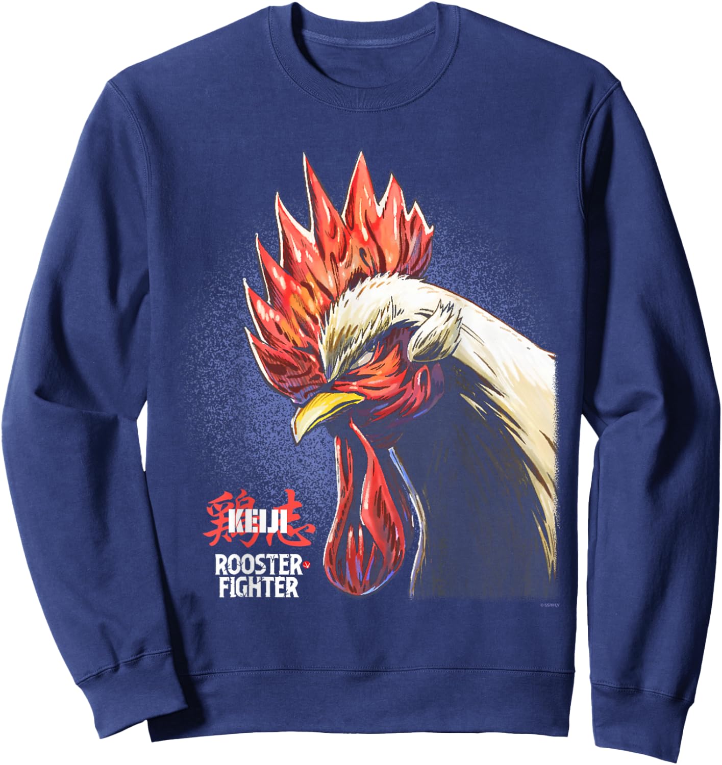 Rooster Fighter Keiji Jumbo Portrait with Logo Anime Sweatshirt - Sweatshirt | Navy