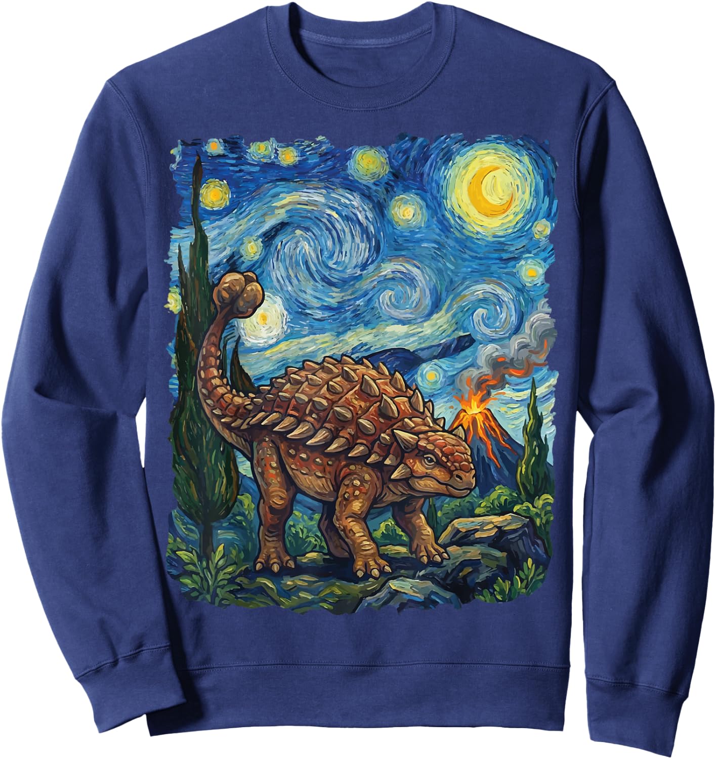 Ankylosaurus Starry Night Sweatshirt - Sweatshirt | Navy