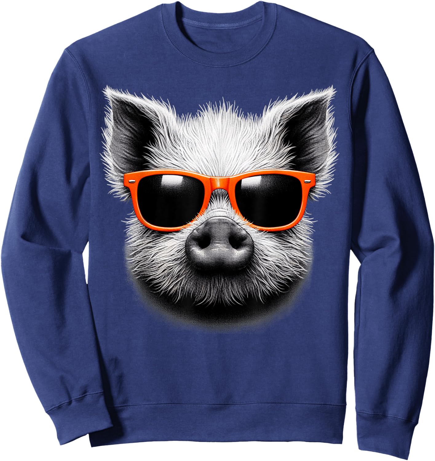 Cool Pig Wearing Sunglasses Graphic Art Sweatshirt - Sweatshirt | Navy