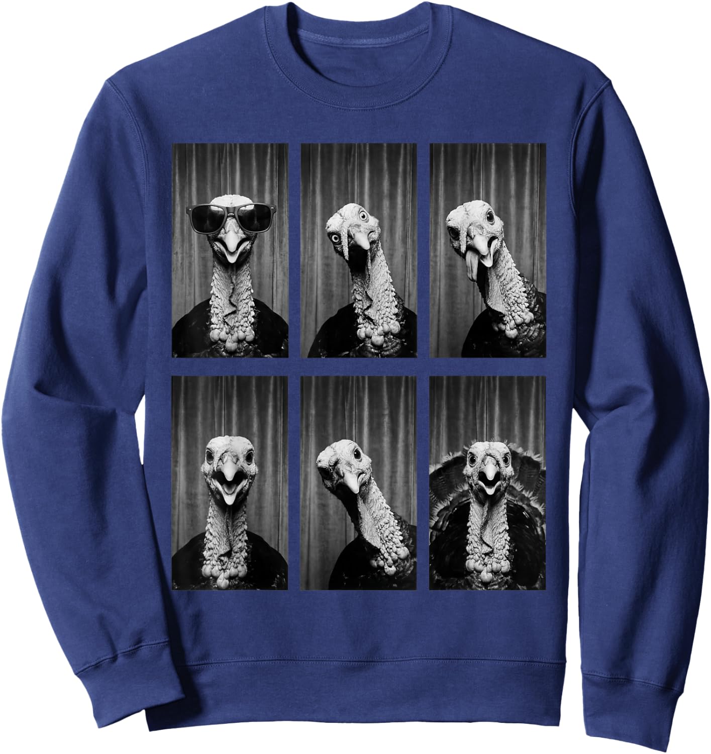 Turkey Photobooth Bird Funny Animal Portrait Sweatshirt - Sweatshirt | Navy