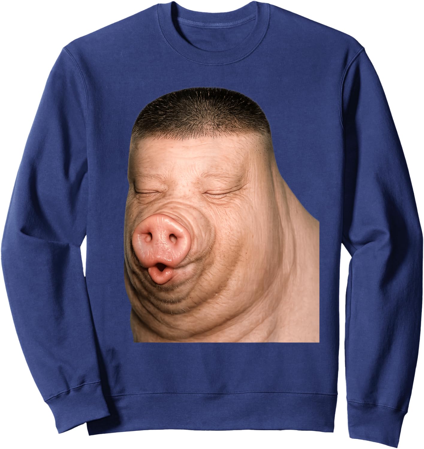 Funny Cute John Pork Dih Meme Fade Haircut Sweatshirt - Sweatshirt | Navy