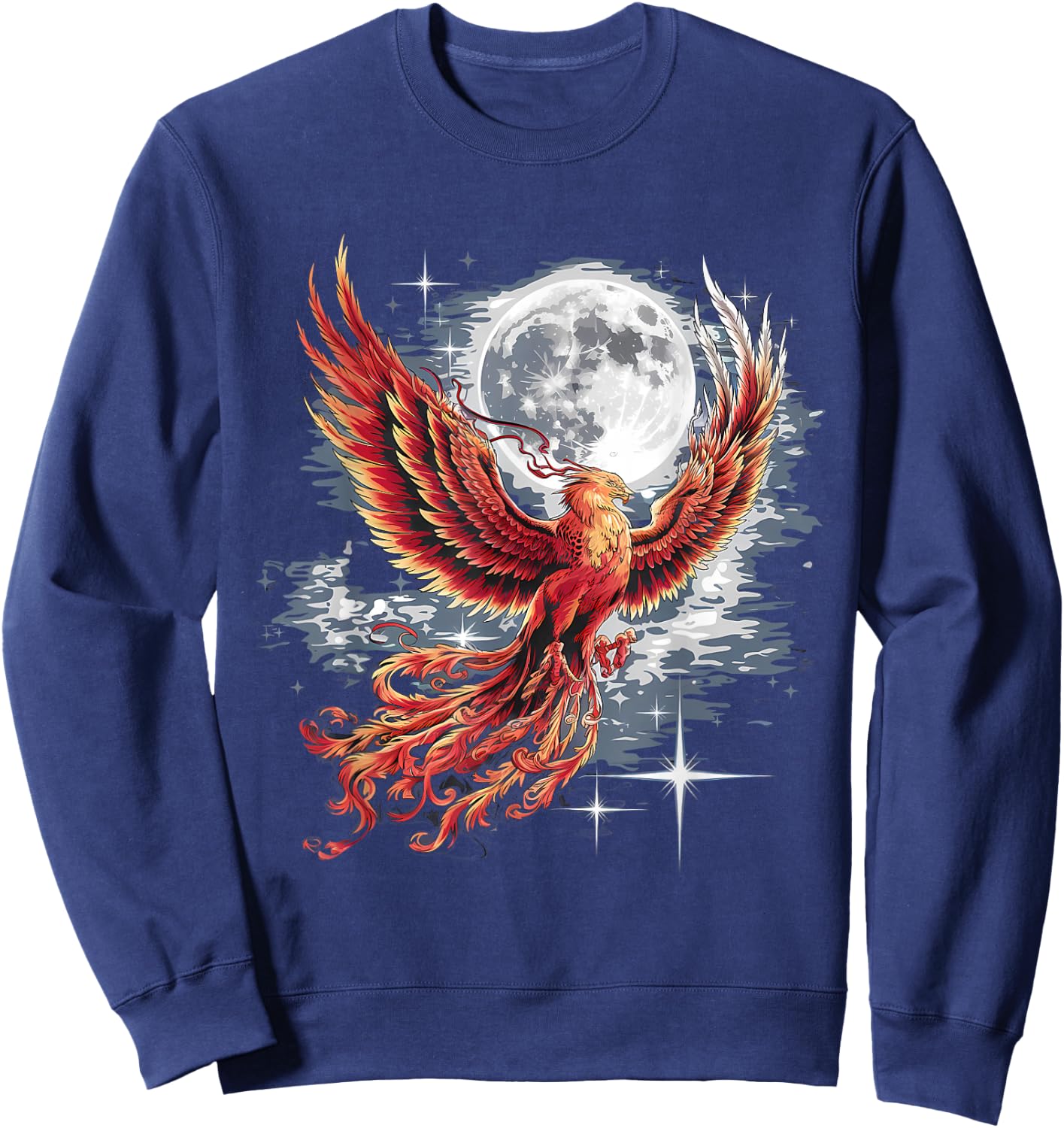Phoenix Full Moon Rejuvenation Bird Phoenix Bird , black Sweatshirt - Sweatshirt | Navy