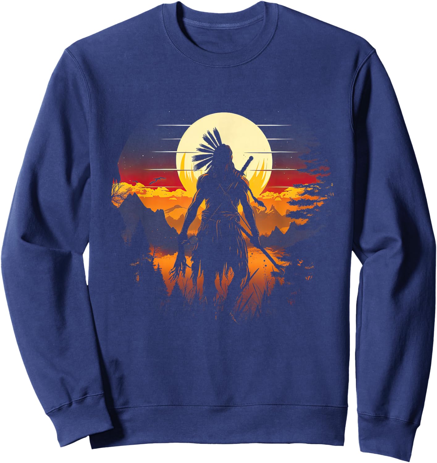 Native American Chief Tribes Culture Sacred , black Sweatshirt - Sweatshirt | Navy