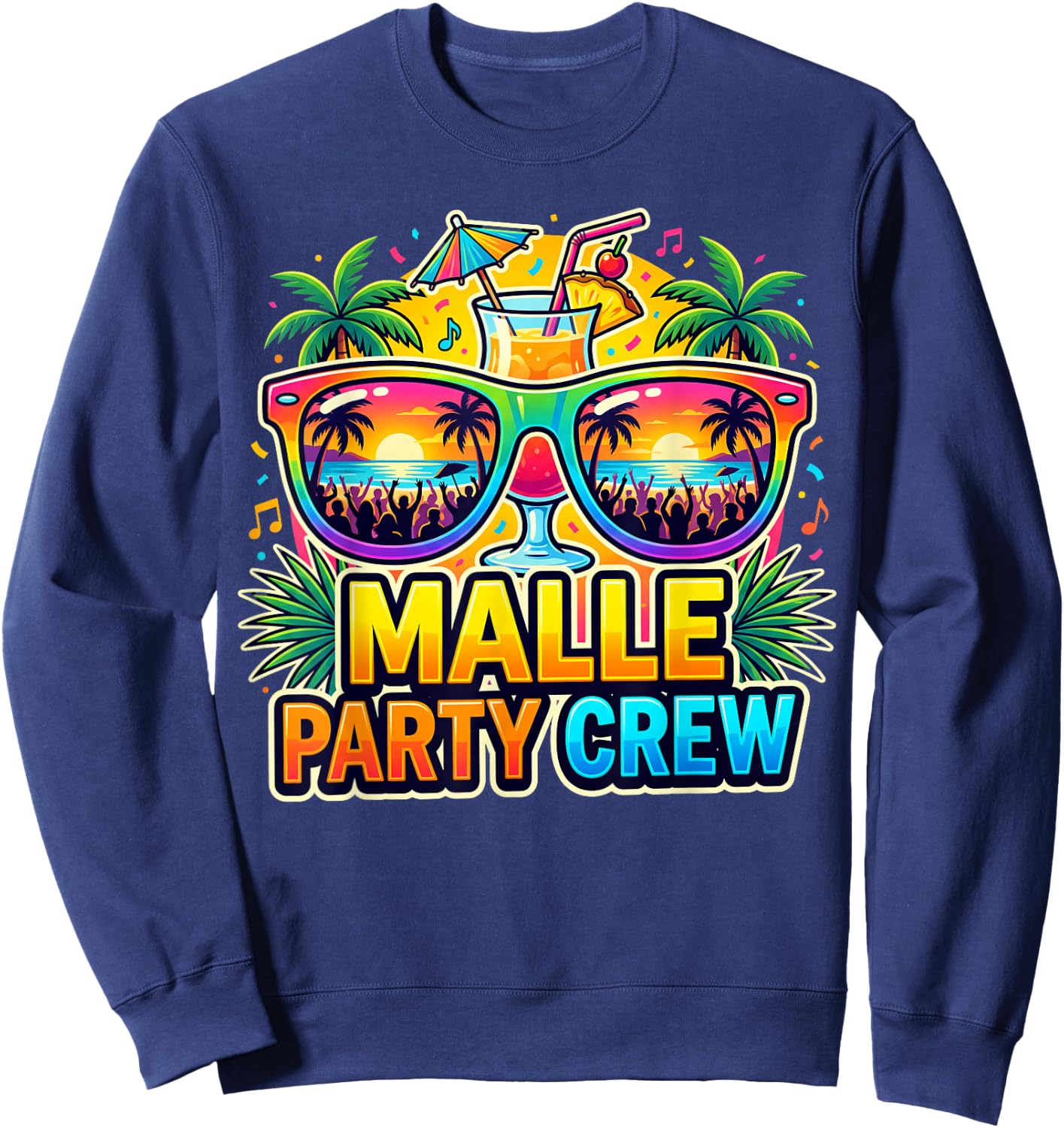 Malle Party Crew Mallorca Strand Urlaub Sweatshirt - Sweatshirt | Navy