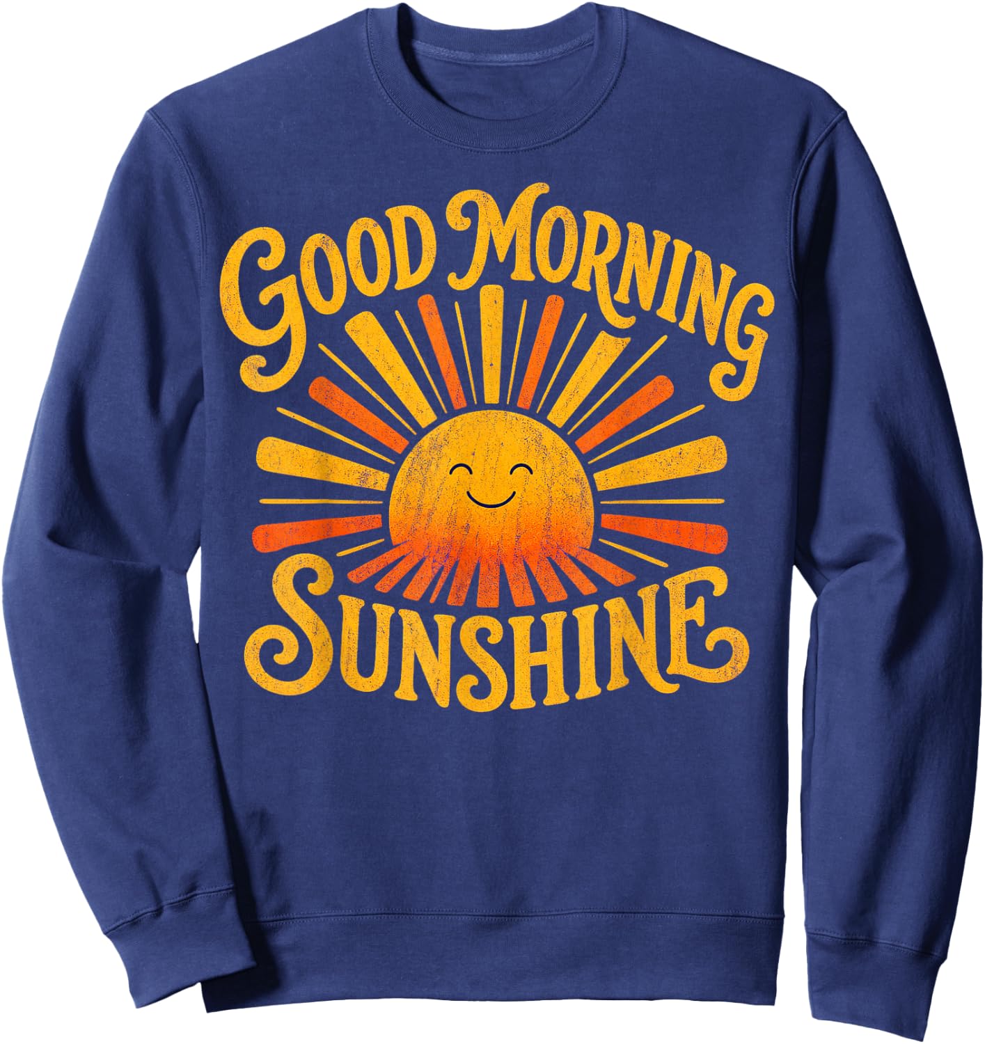 Good Morning Sunshine Vintage Retro Graphic Sweatshirt - Sweatshirt | Navy