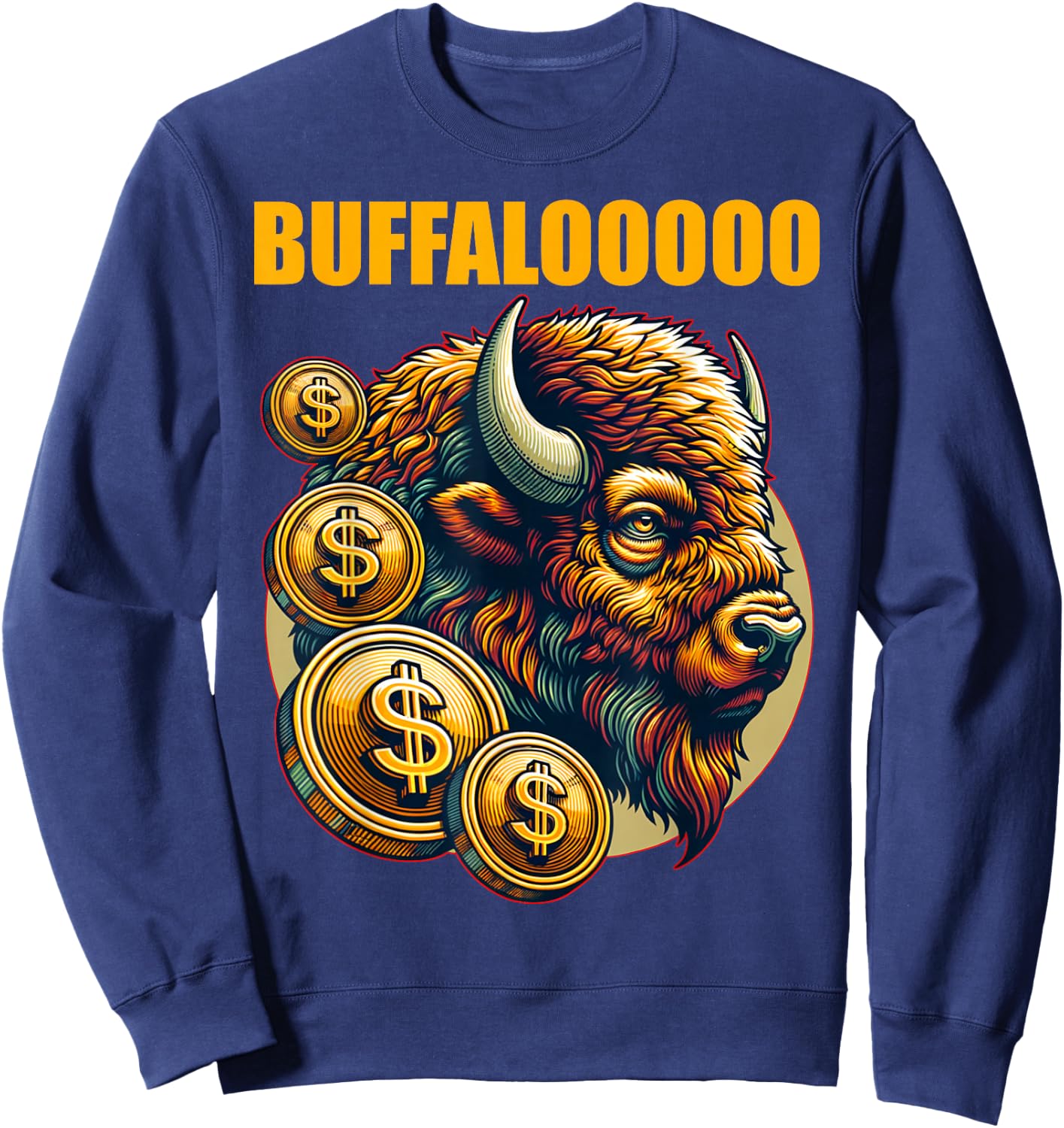 Lucky Buffalo Casino Slot Machine BUFFALOOOOO Gambling Sweatshirt - Sweatshirt | Navy