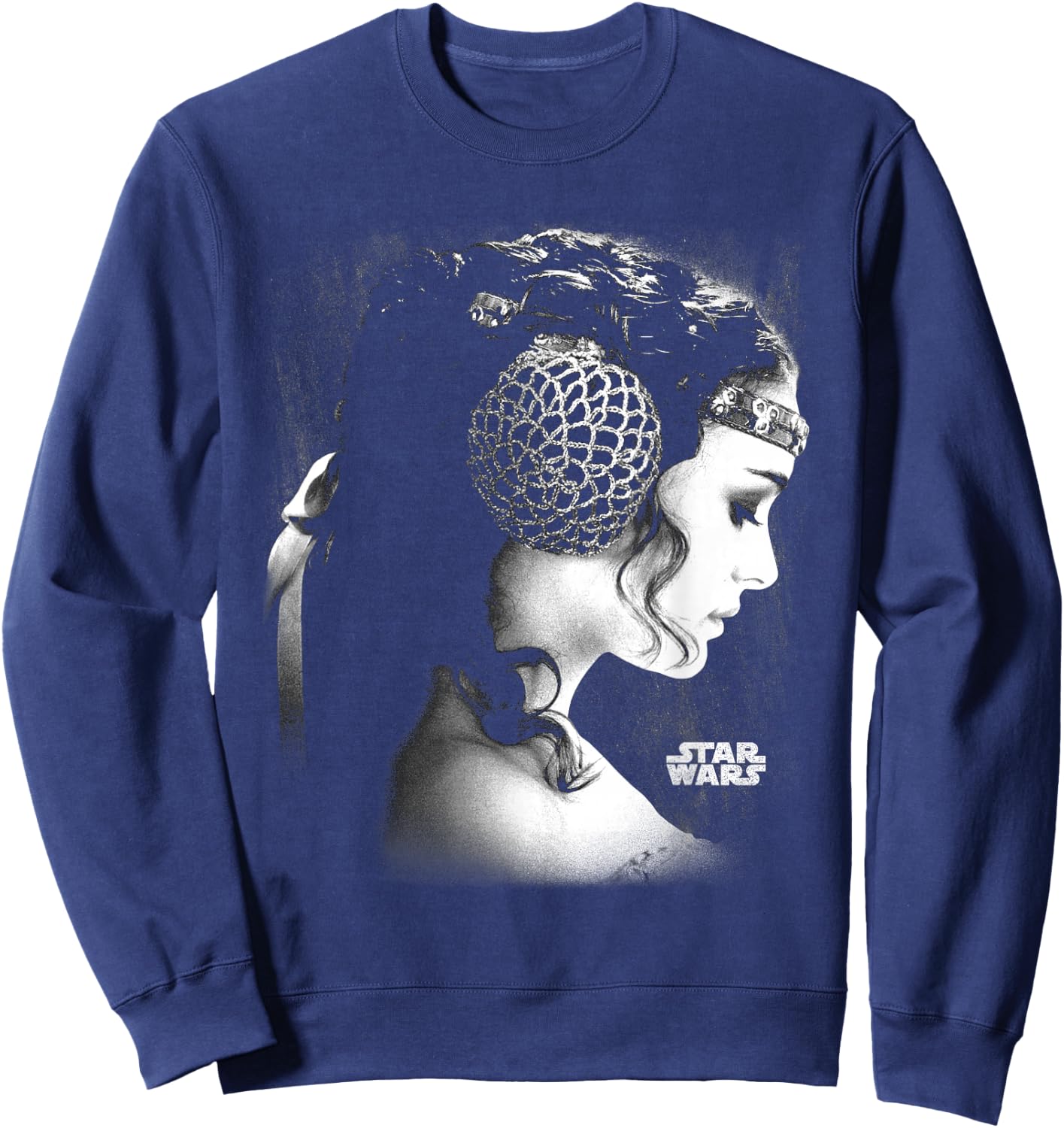 Star Wars Padme Amidala Black & White Side Profile Portrait Sweatshirt - Sweatshirt | Navy