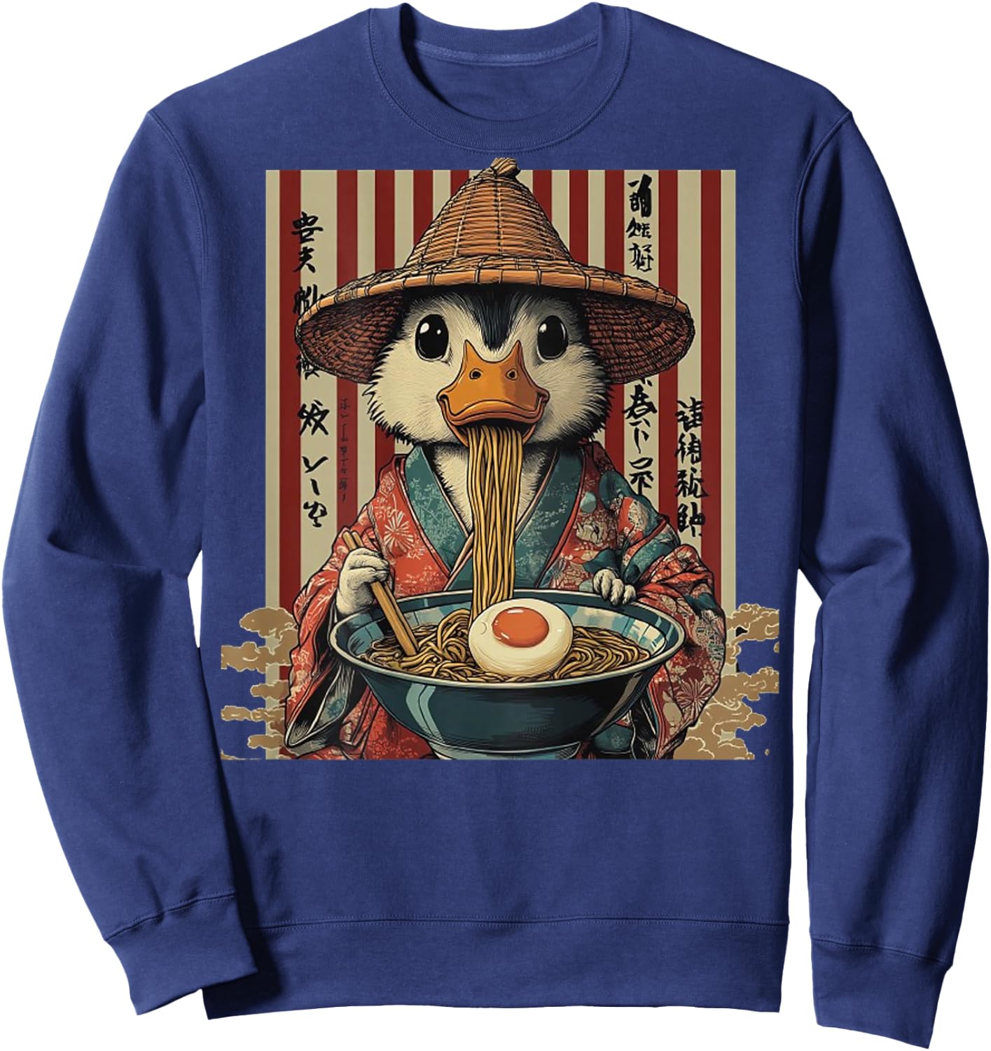 Backprint Japan Aesthetic Ramen Nudeln Urban Streetwear Sweatshirt - Sweatshirt | Navy