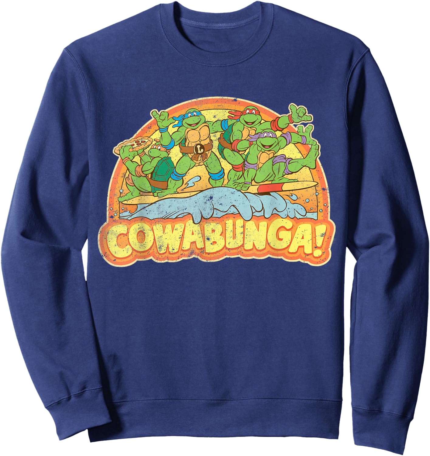 Teenage Mutant Ninja Turtles Gang Retro Cowabunga Sweatshirt - Sweatshirt | Navy