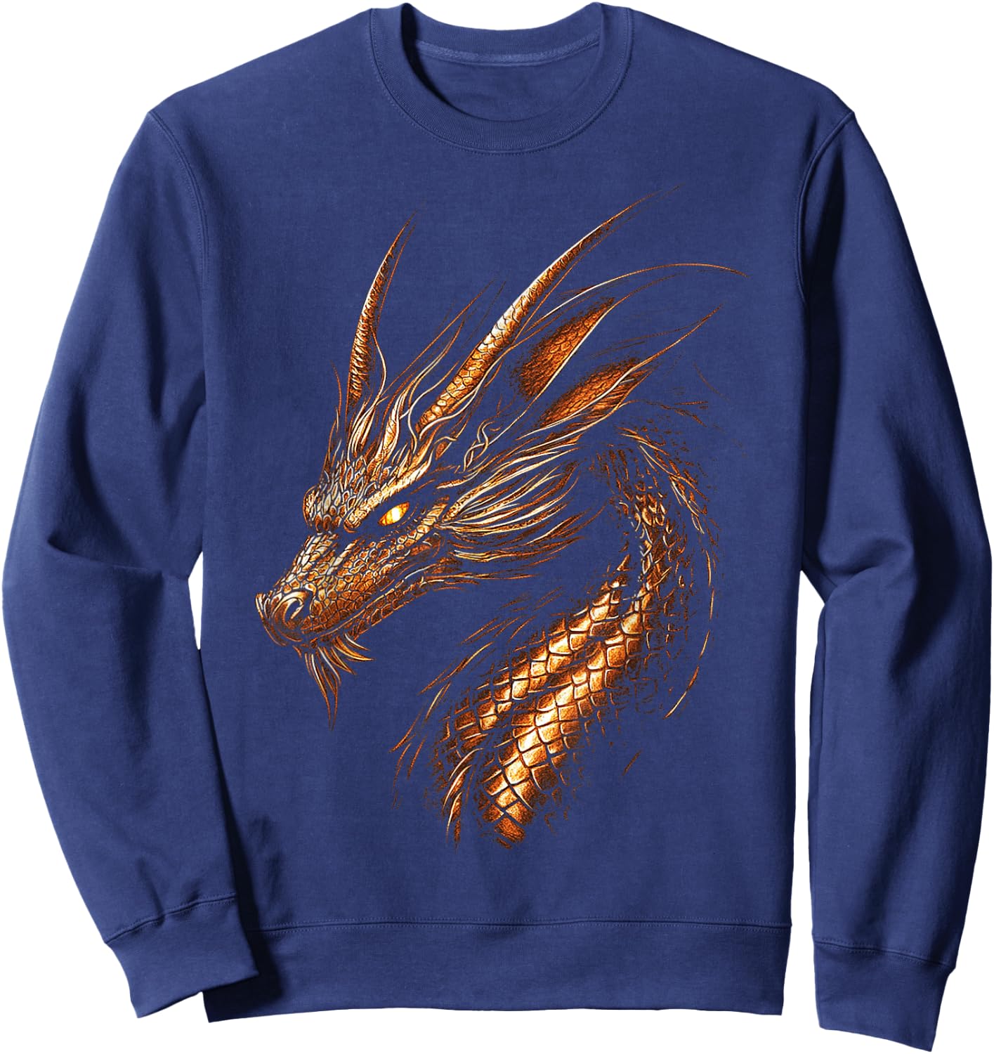 Copper Dragon Graphic Mythical Illustration Copper Dragon Sweatshirt - Sweatshirt | Navy