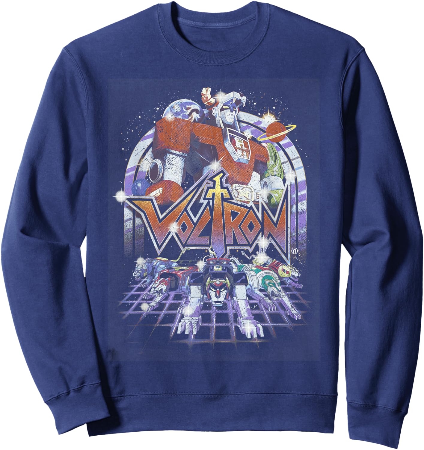 Voltron Defender Of The Universe Gleam Vintage Logo Sweatshirt - Sweatshirt | Navy