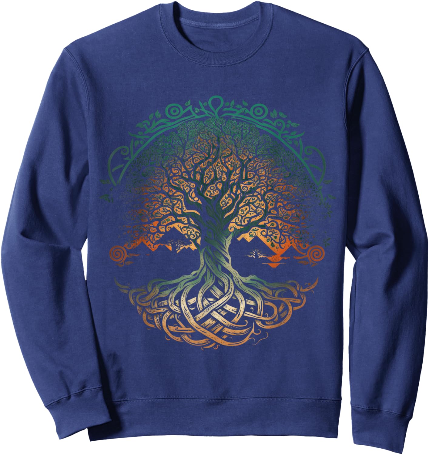 Baum des Lebens Wikinger Midgard Thor Walhalla Sweatshirt - Sweatshirt | Navy
