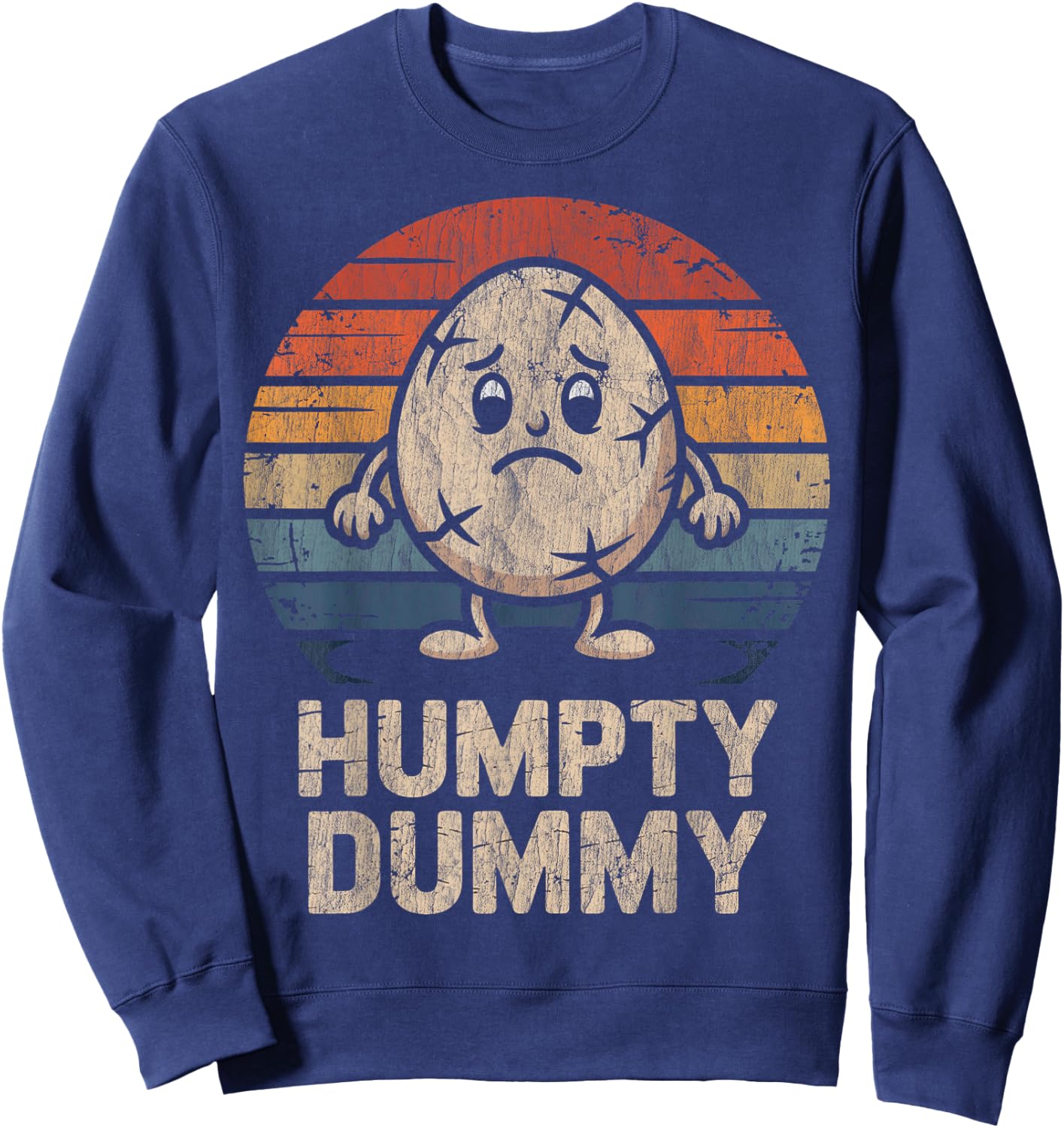 Humpty Dumpty Retro Sunset Vintage Nursery Rhyme Sweatshirt - Sweatshirt | Navy