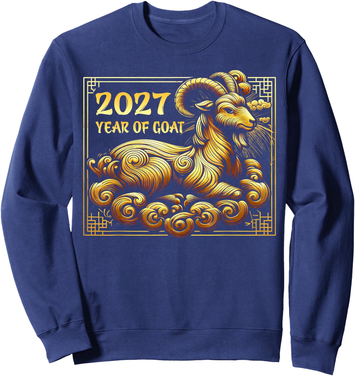 Happy Chinese New Year 2027 - Lunar New Year Goat Red 2027 Sweatshirt - Sweatshirt | Navy