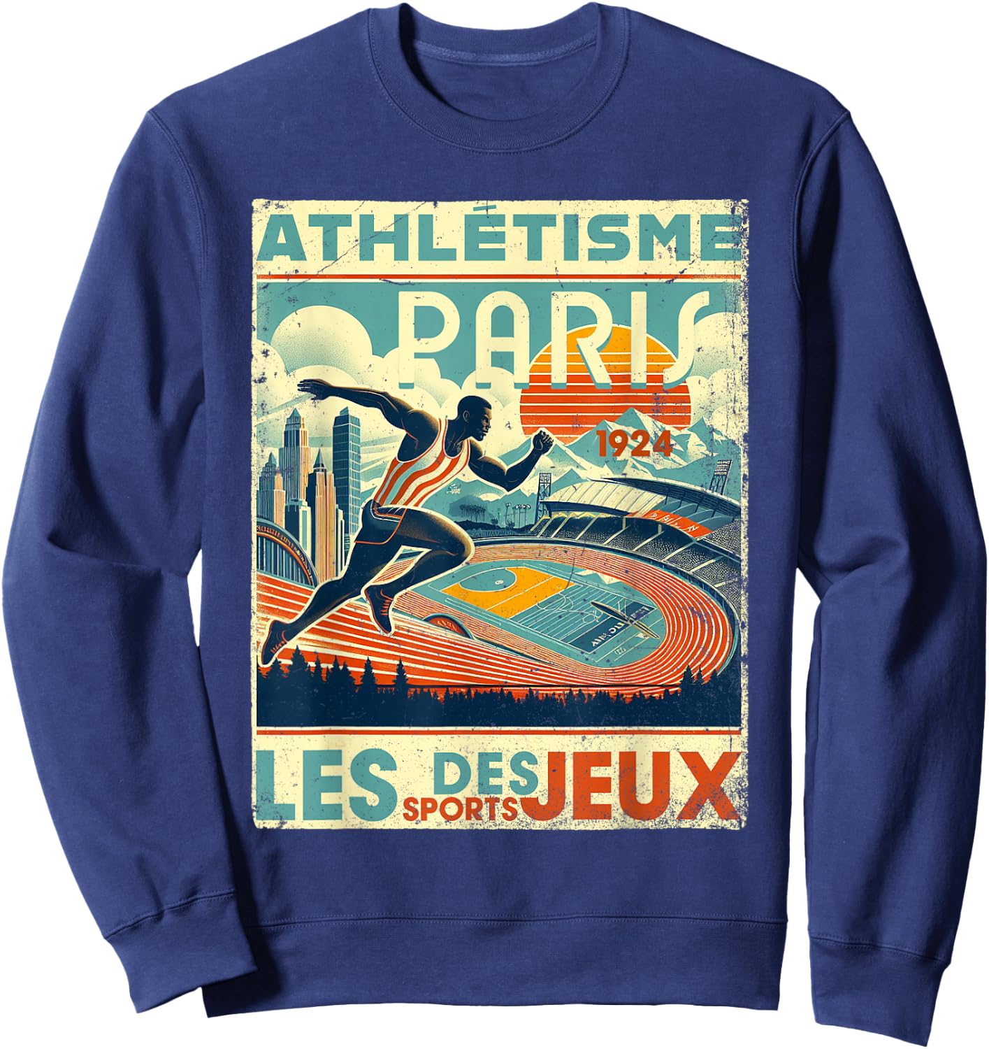 Paris Athletics 1924 The Games , black Sweatshirt - Sweatshirt | Navy