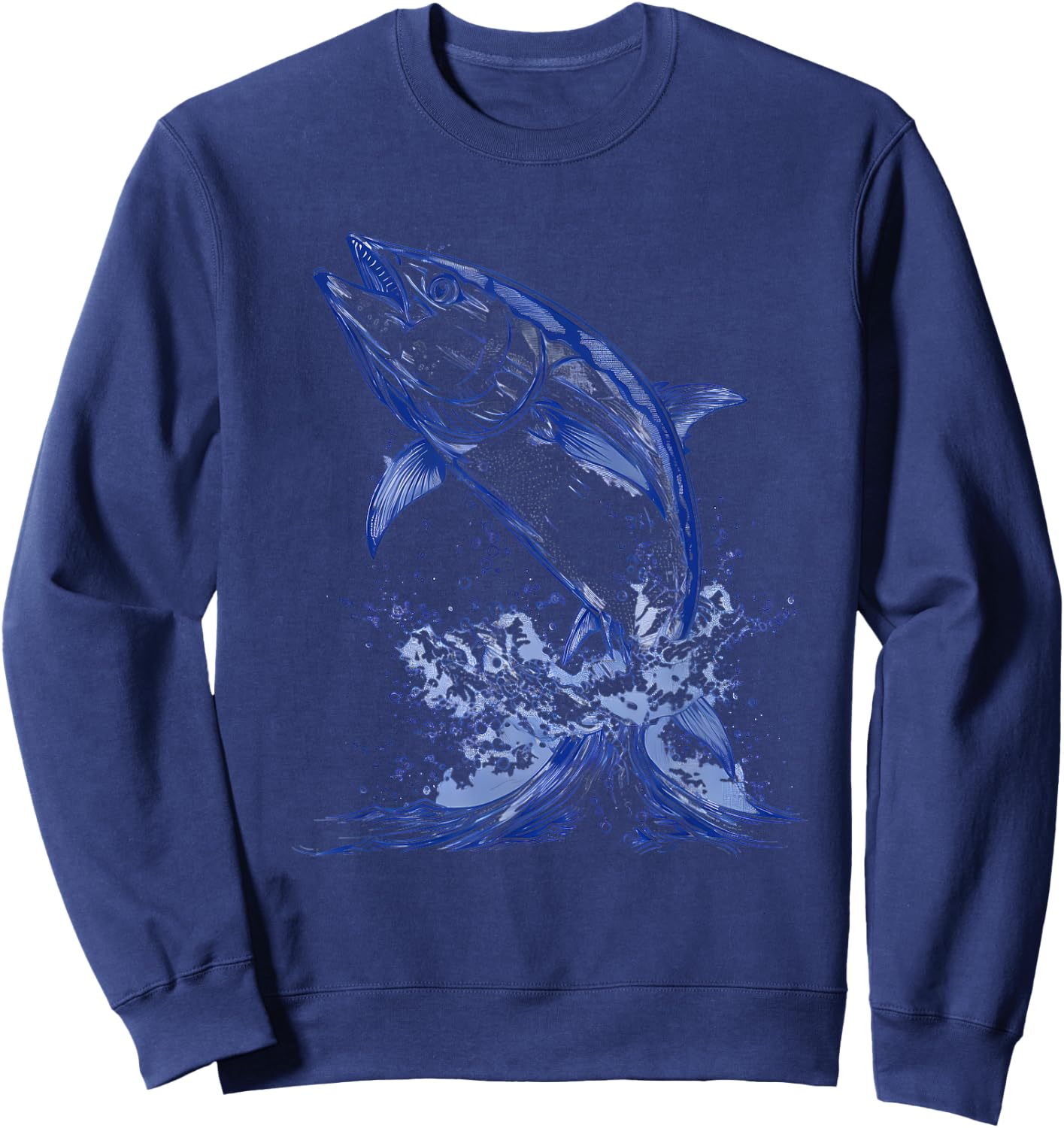 Bluefin Tuna Ocean Sea Tuna Motif Artwork Sea Ocean Animal Sweatshirt - Sweatshirt | Navy