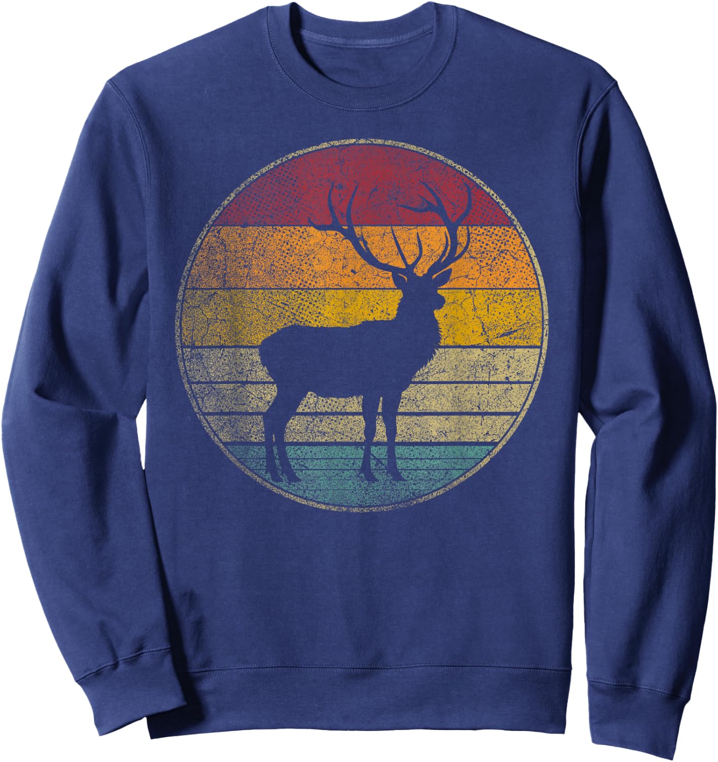 Elk - Vintage Love Women Men Funny Retro Sweatshirt - Sweatshirt | Navy