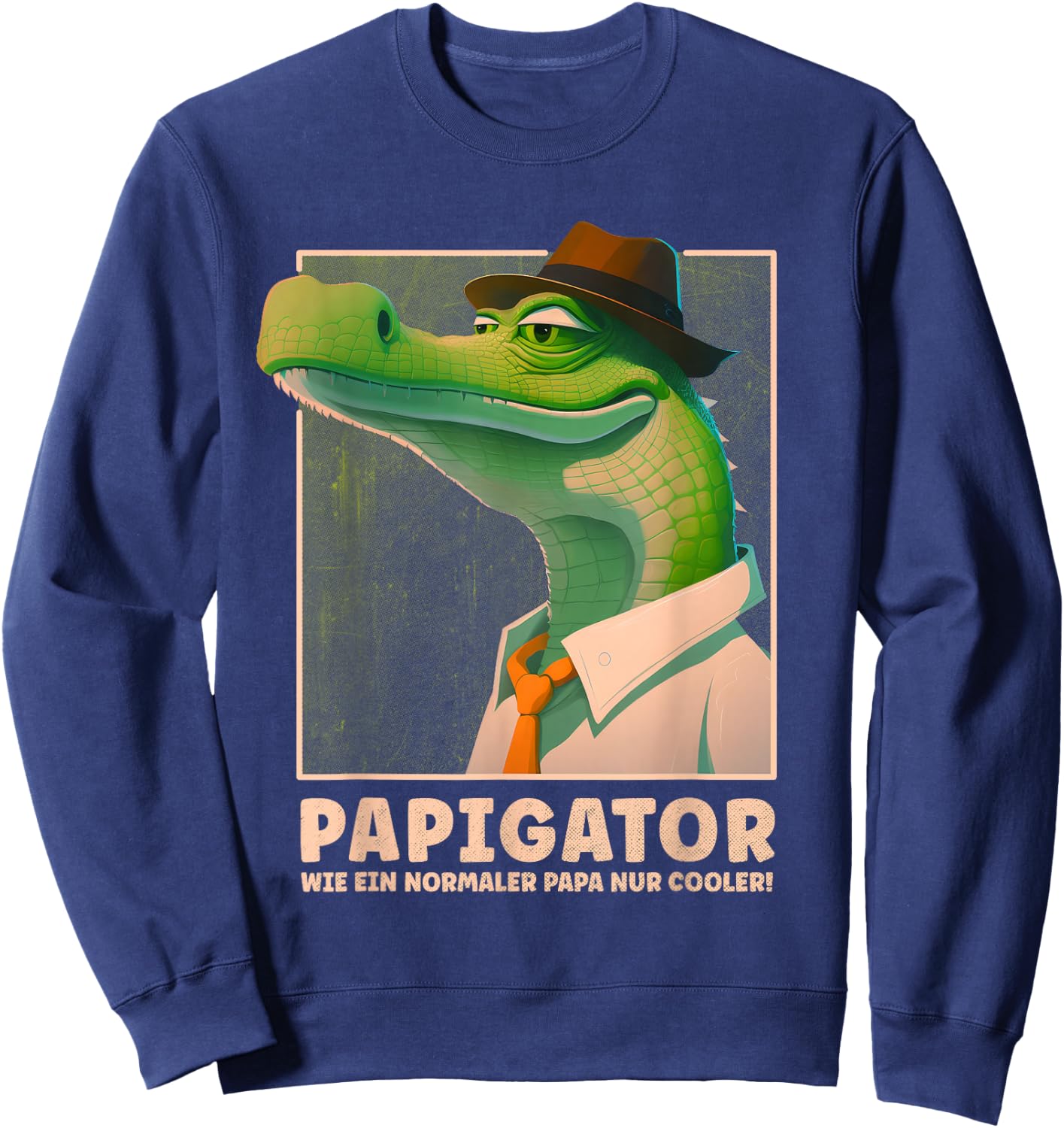 Papigator Cool Lustig Bester Vater Vatertag Super Papa Sweatshirt - Sweatshirt | Navy