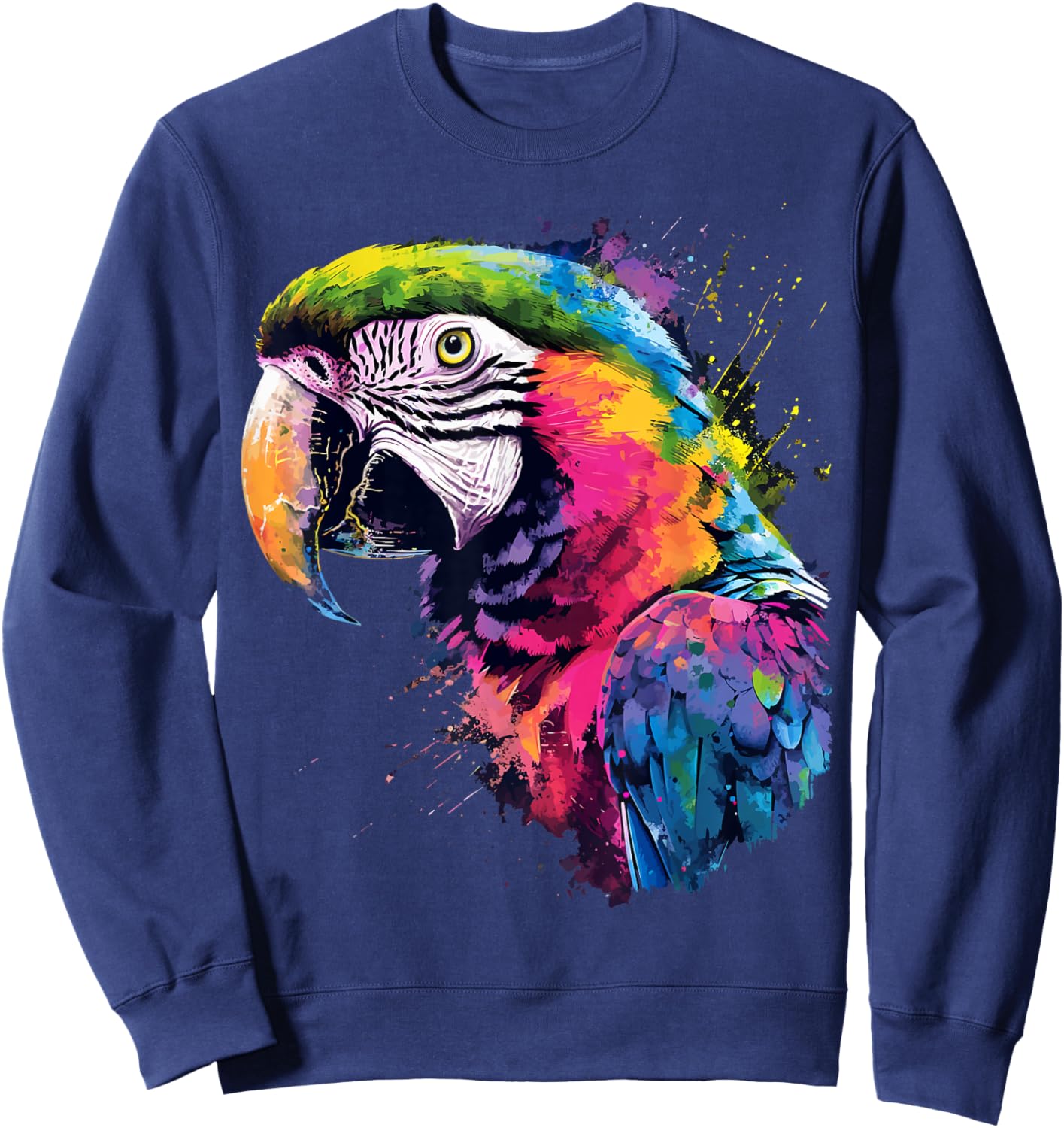 Colourful Parrot Watercolor , black Sweatshirt - Sweatshirt | Navy