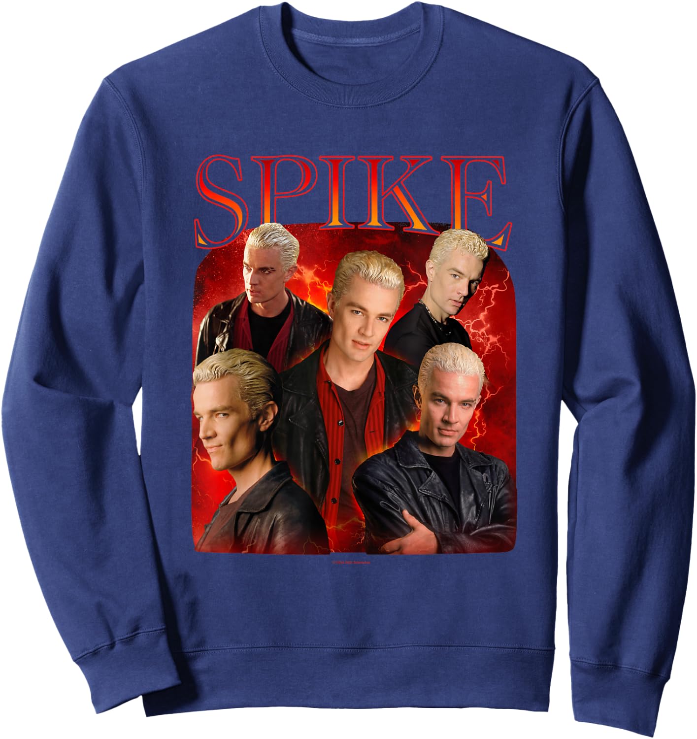Buffy The Vampire Slayer Iconic Spike 90's Collage Poster , Black, S Sweatshirt - Sweatshirt | Navy