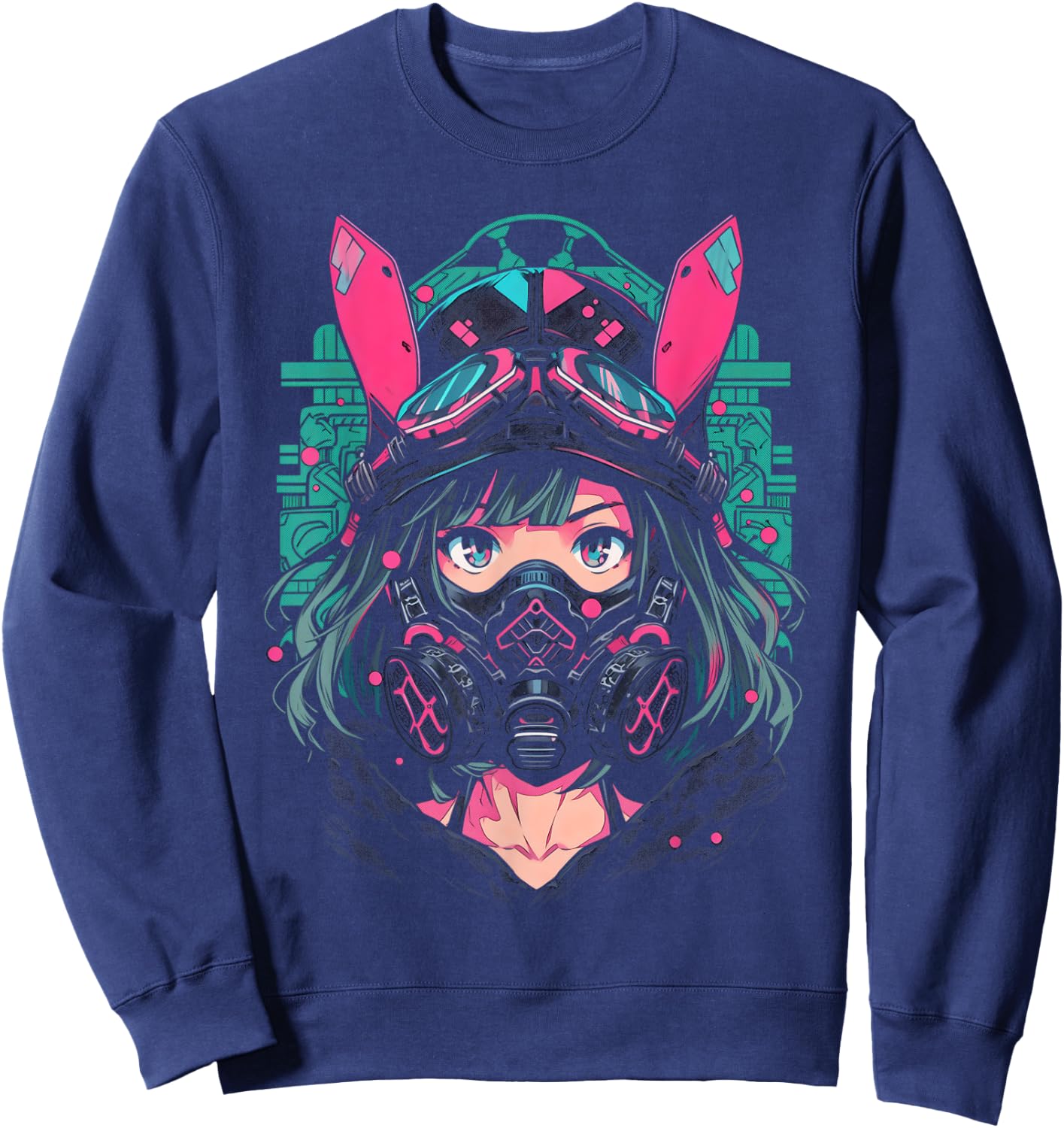 Anime Manga Cyberpunk Aesthetic Techwear Harajuku | Bunny Sweatshirt - Sweatshirt | Navy